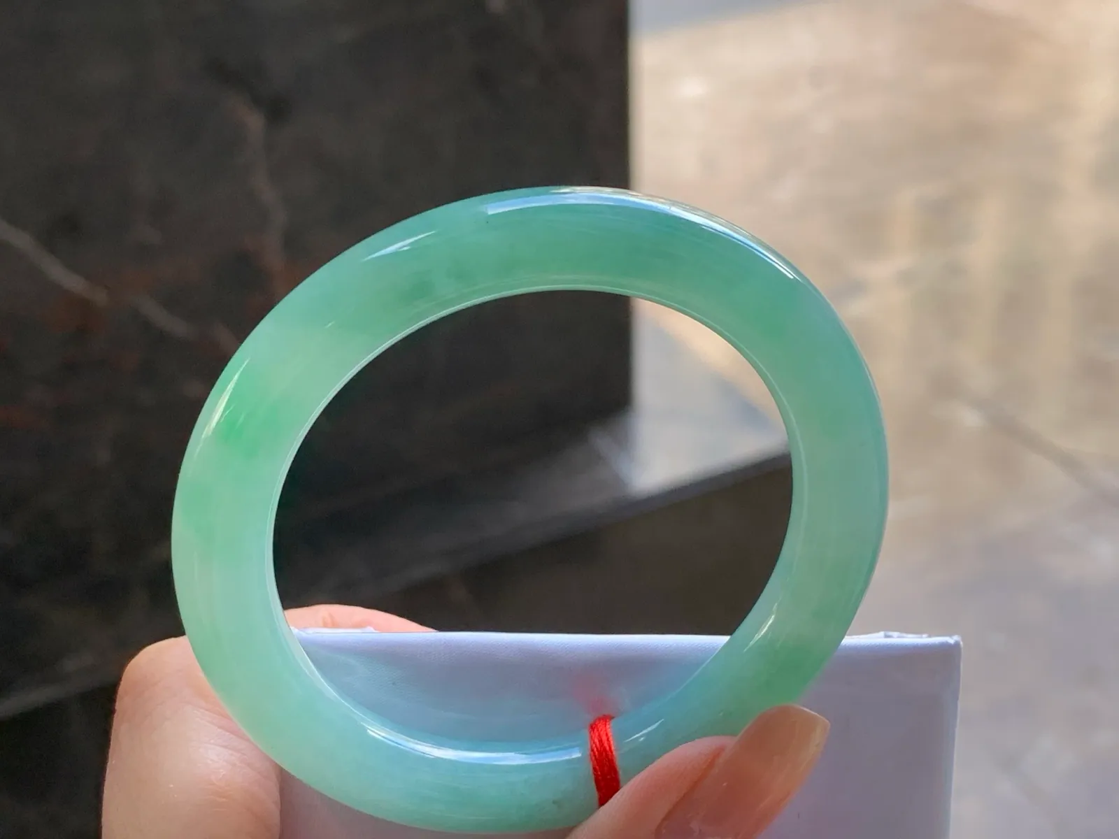 Type A Jadeite Round Bangle, Glutinous Soft Green, 53.5mm (5)