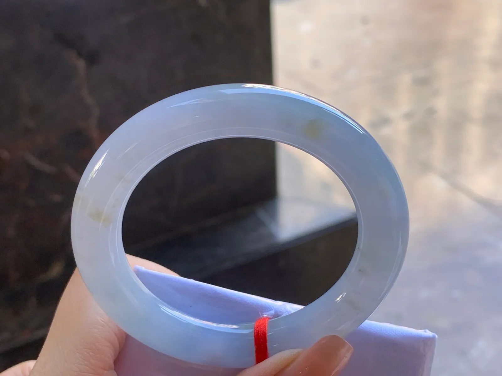 Type A Jadeite Round Bangle, Glutinous White, 53.3mm (7)