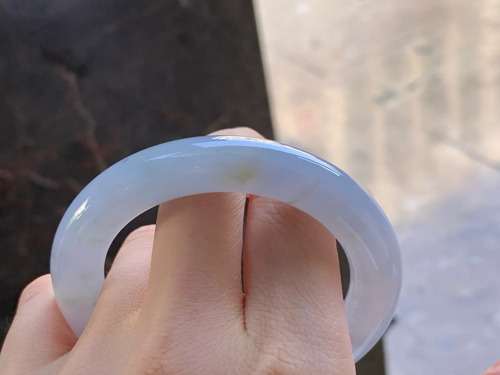 Type A Jadeite Round Bangle, Glutinous White, 53.3mm (8)