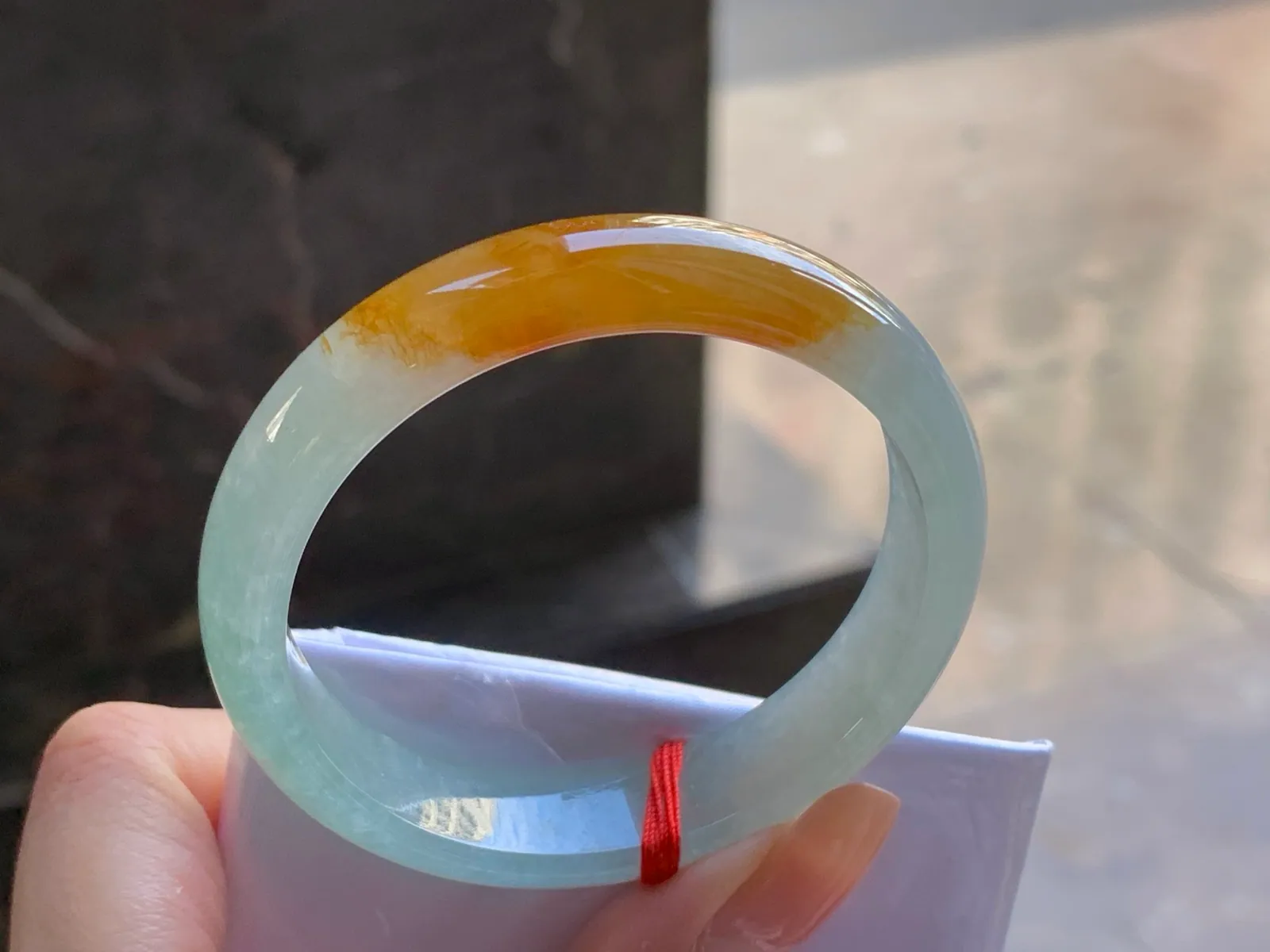Natural Type A Yellow Jadeite Bangle, Icy Glutinous, 51.6mm (4)
