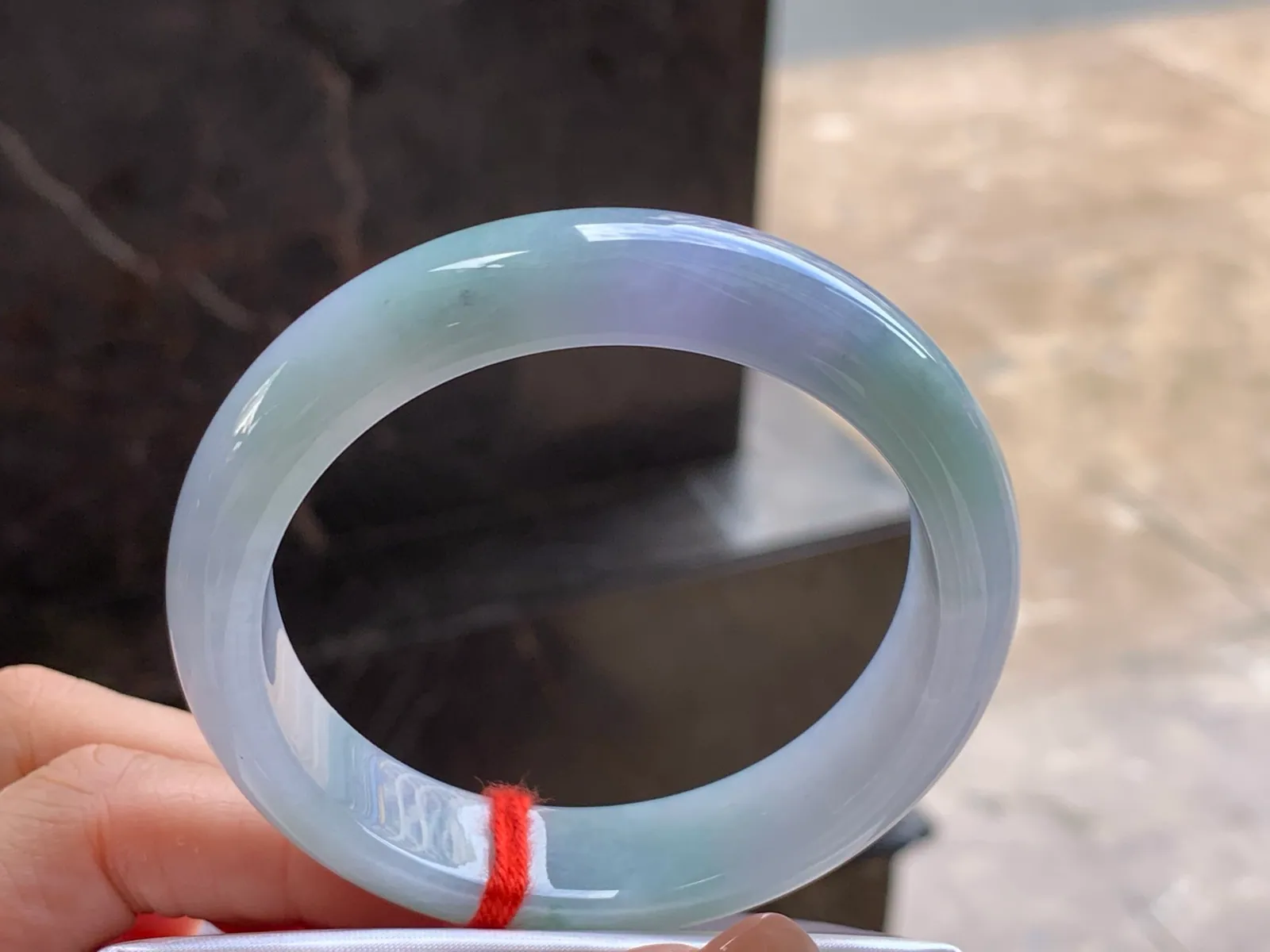 Type A Jadeite Bangle, Lavender & Green, 56mm