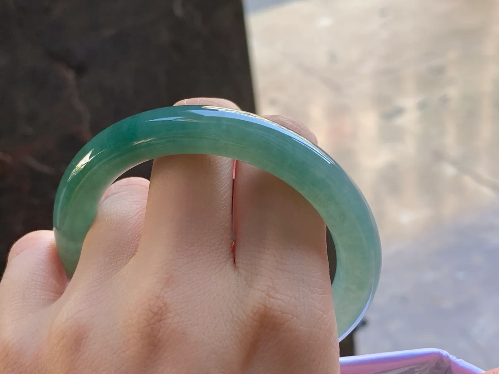 Type A Jadeite Round Bangle, Icy-Glutinous Blue-Green, 57mm (8)