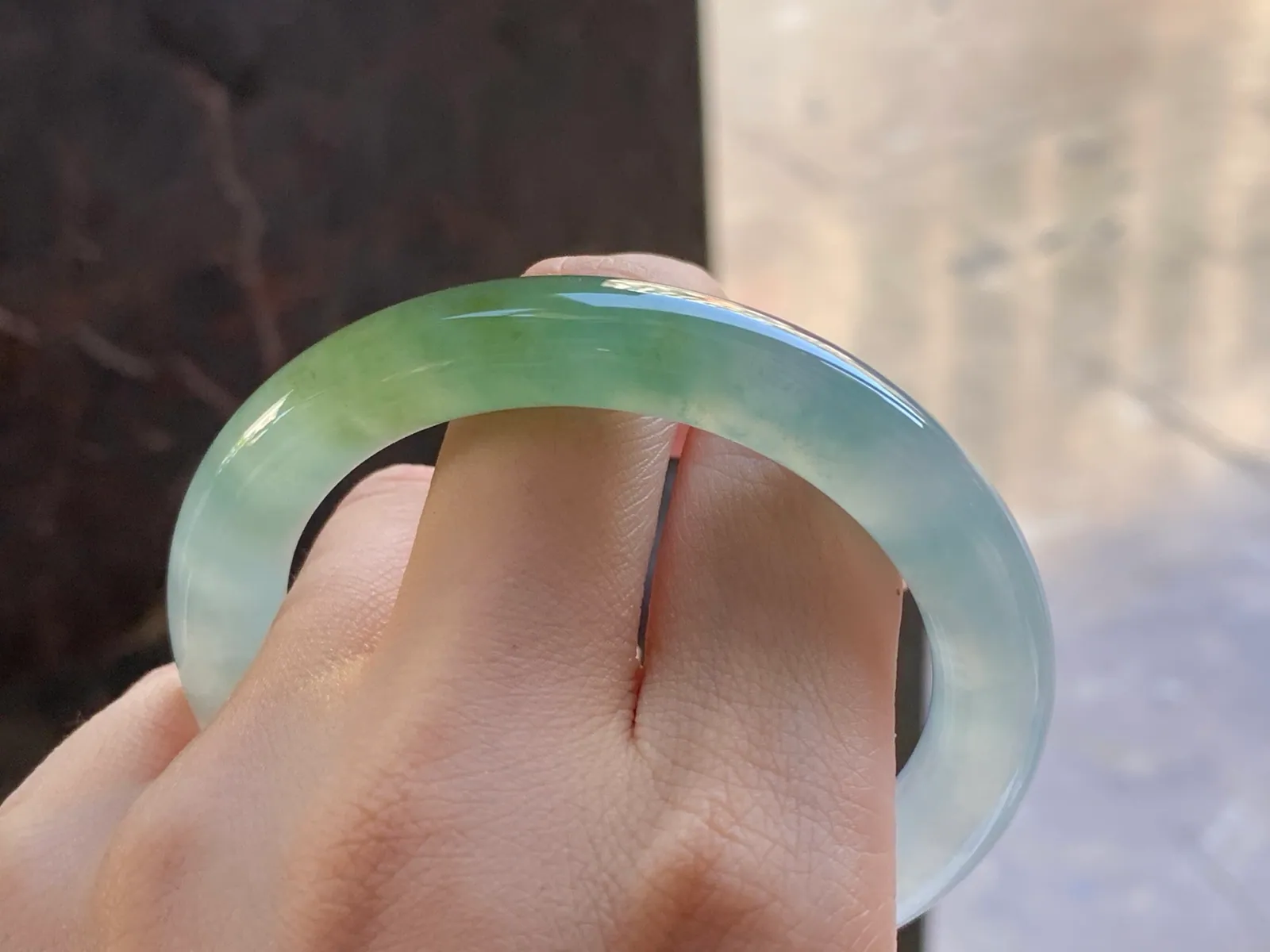 Type A Jadeite Round Bangle, Icy Yellow-Green, 54.8mm (10)