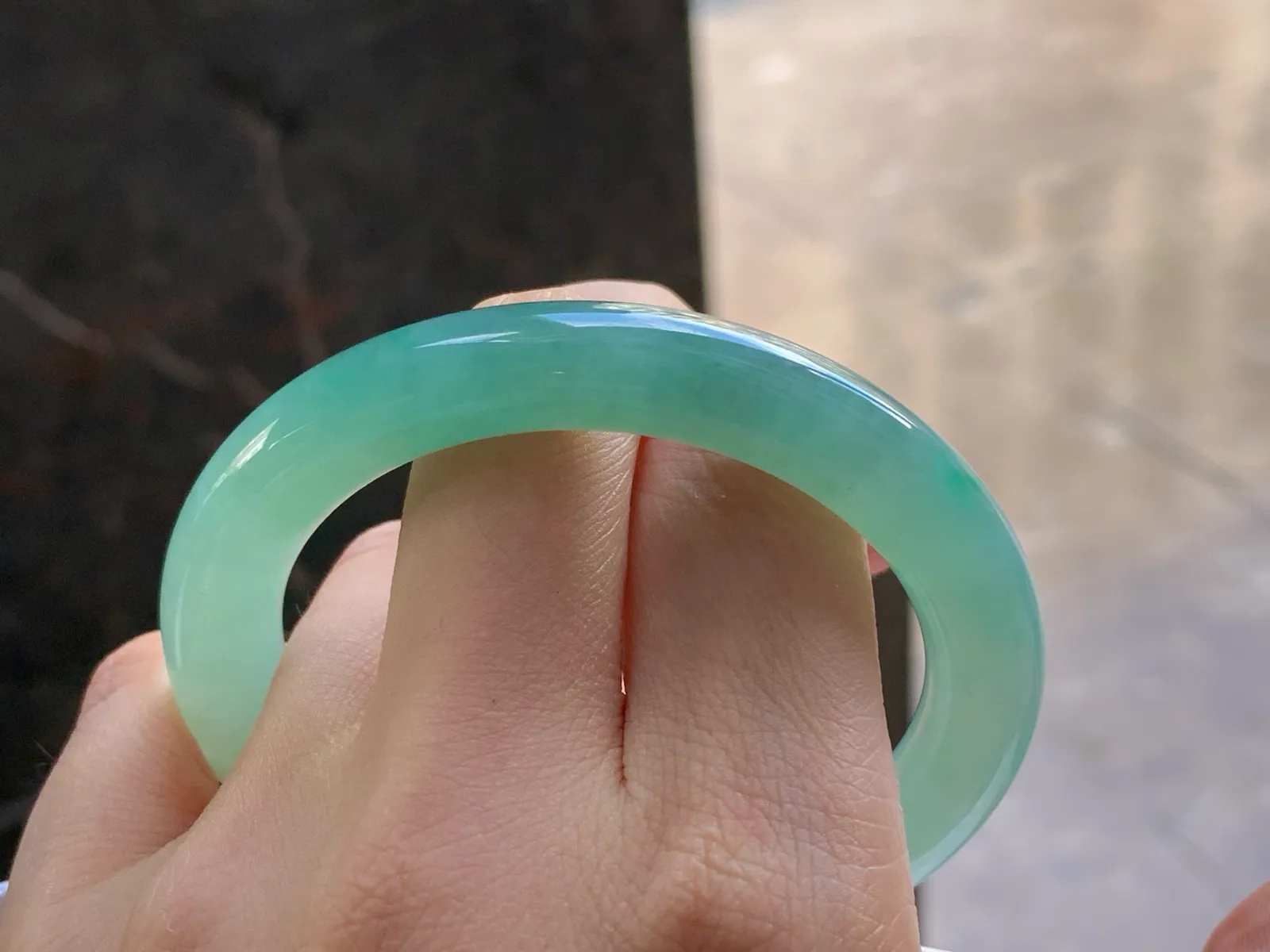 Type A Jadeite Round Bangle, Glutinous Soft Green, 53.5mm (10)