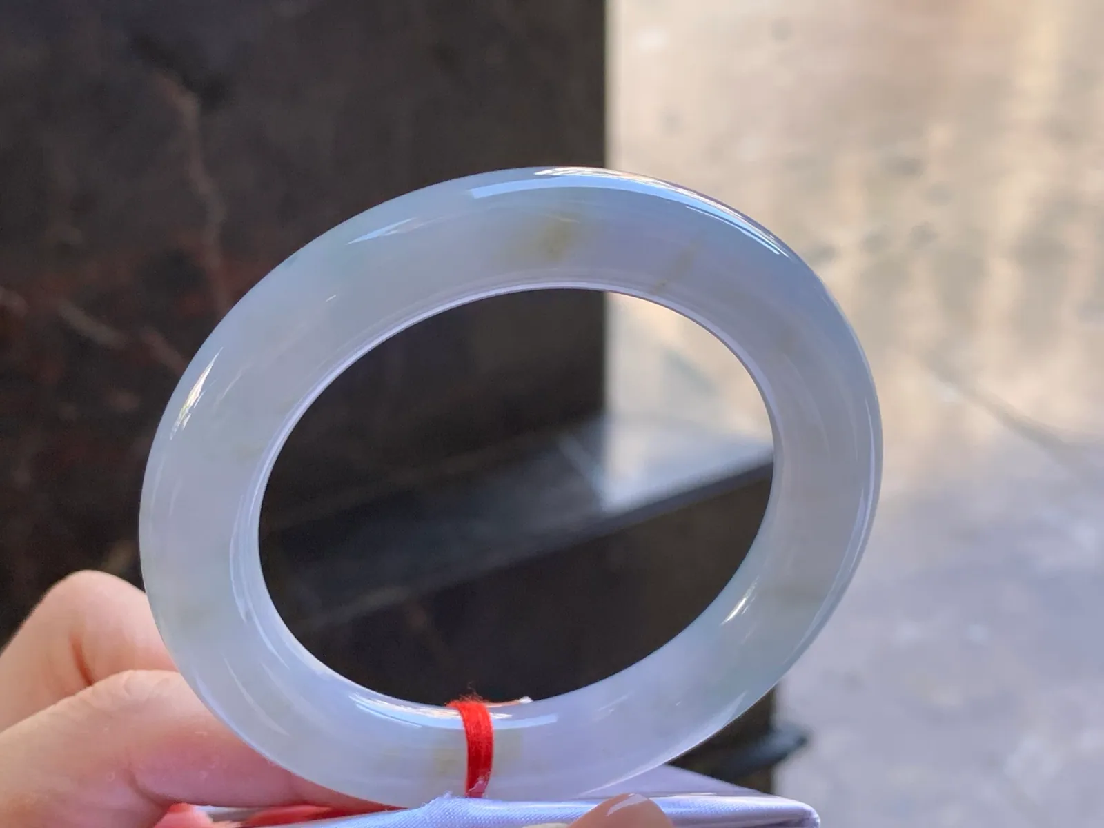Type A Jadeite Round Bangle, Glutinous White, 53.3mm (3)
