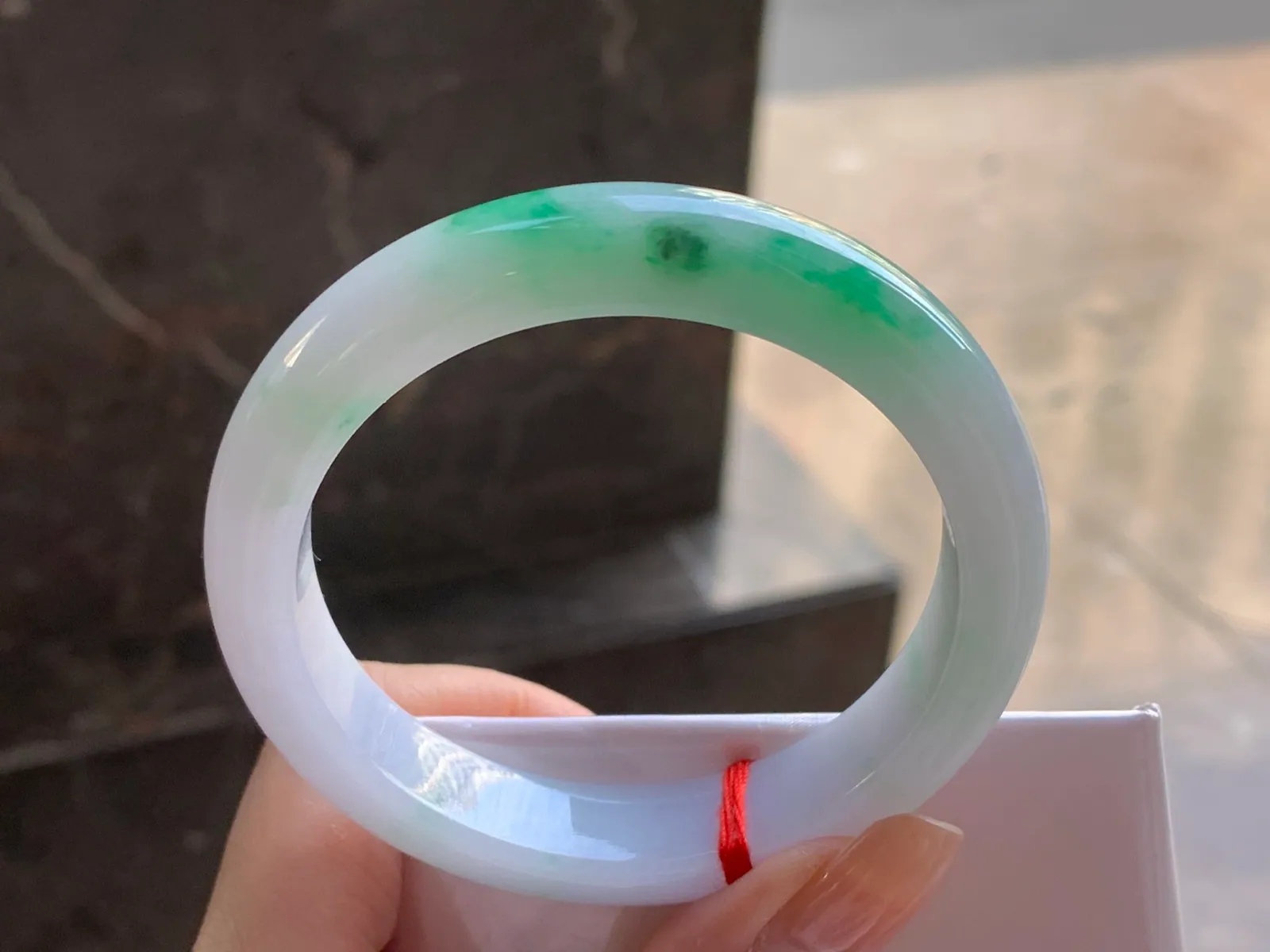 Natural Type A Jadeite Bangle, Lavender and Green, 56.7mm (6)