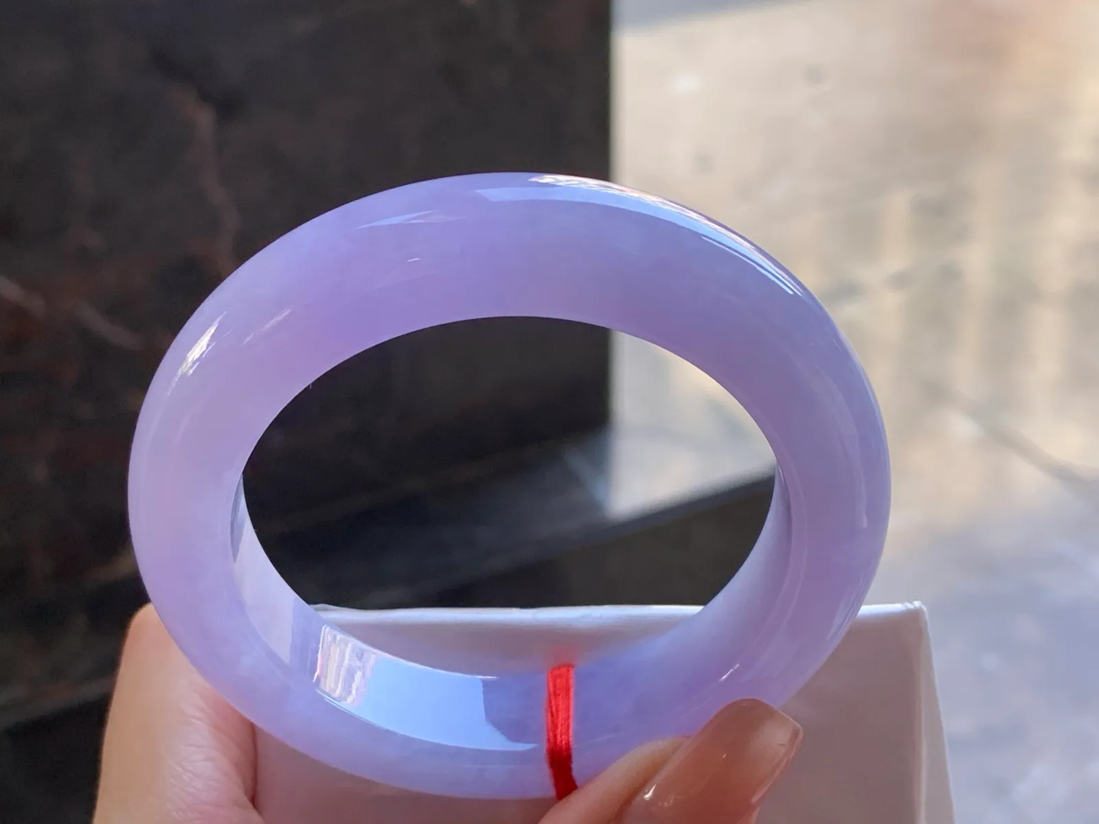 Type A Jadeite Flat Bangle, Full Lavender, 55.6mm (7)