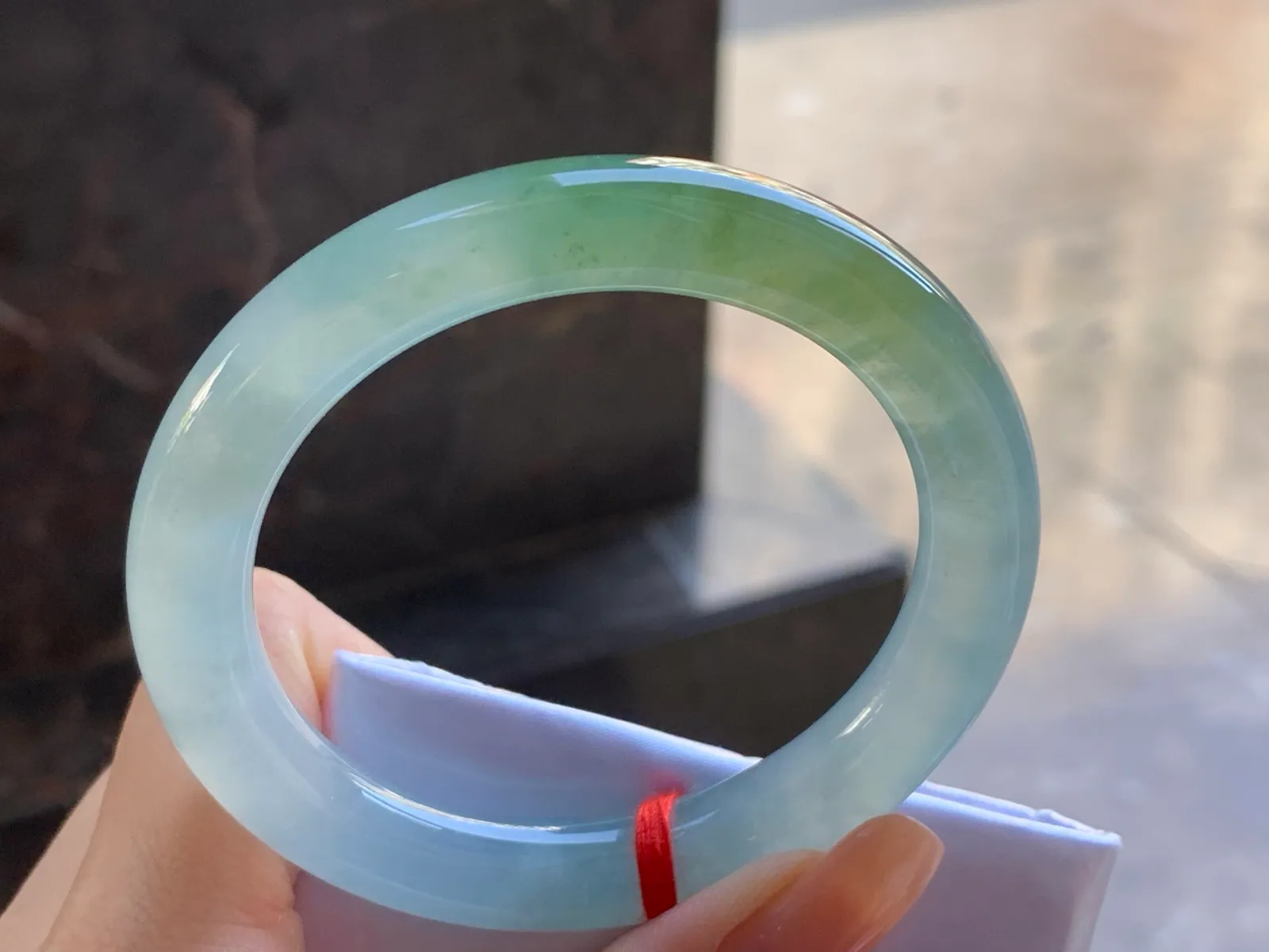 Type A Jadeite Round Bangle, Icy Yellow-Green, 54.8mm (5)
