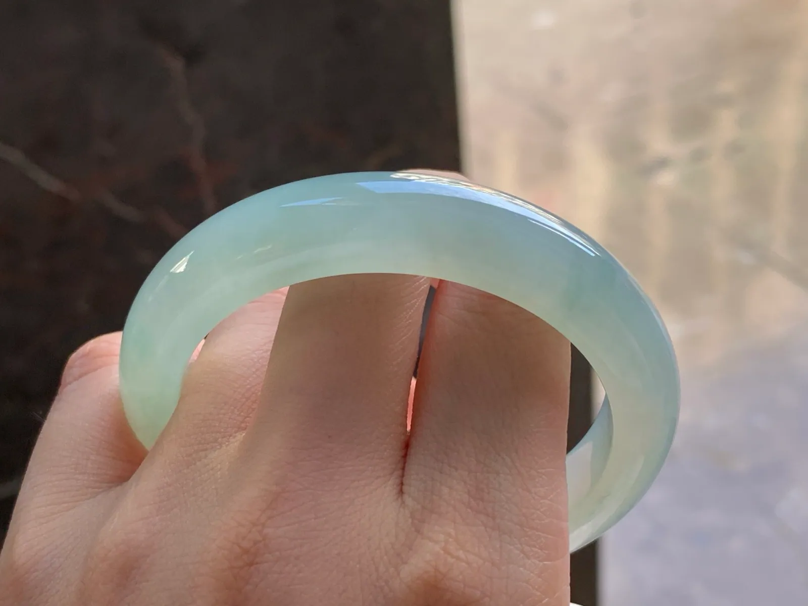 Natural Type A Jadeite Bangle, Pale Blue-Green, 57mm (10)