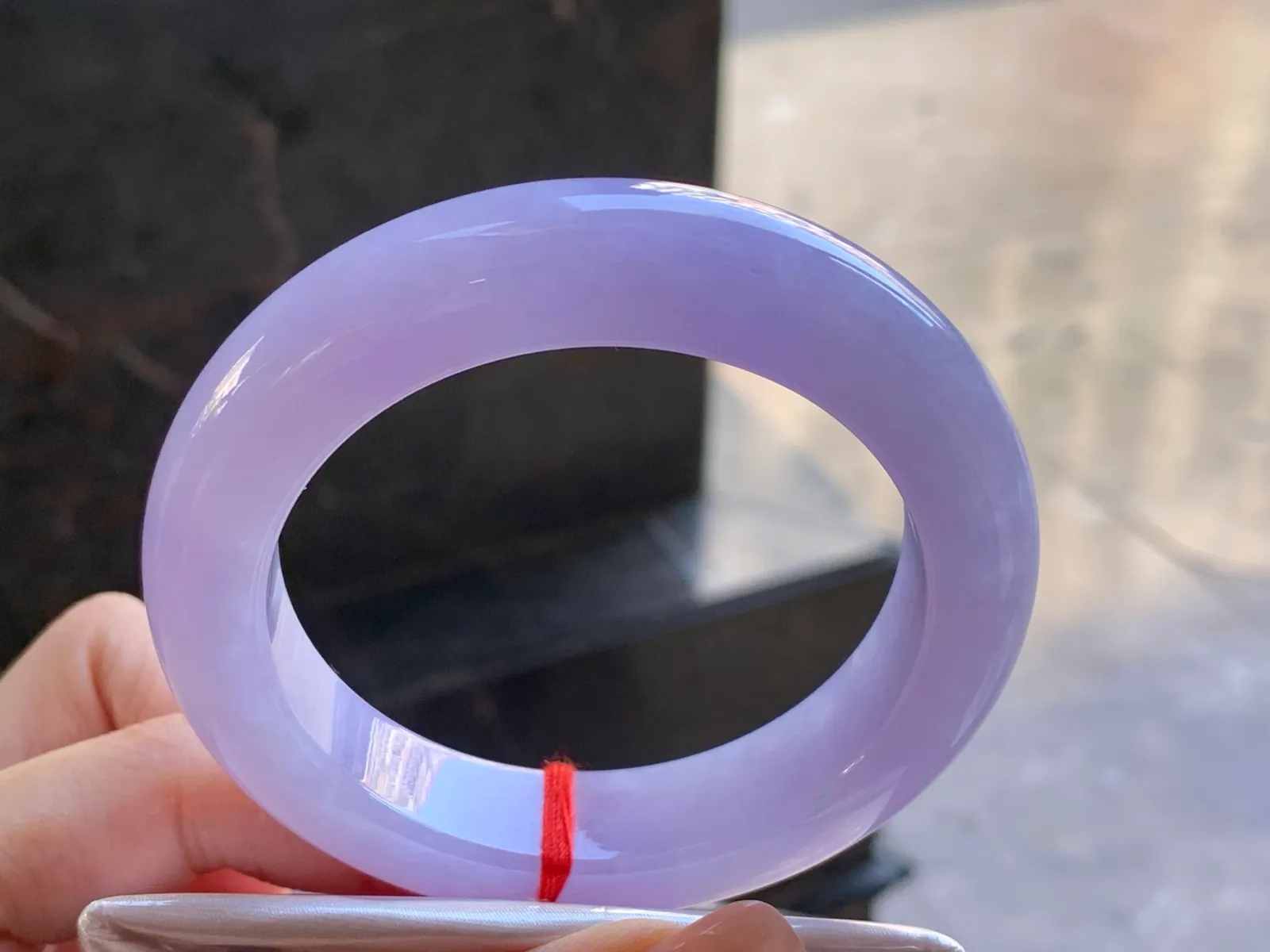 Type A Jadeite Flat Bangle, Full Lavender, 55.6mm