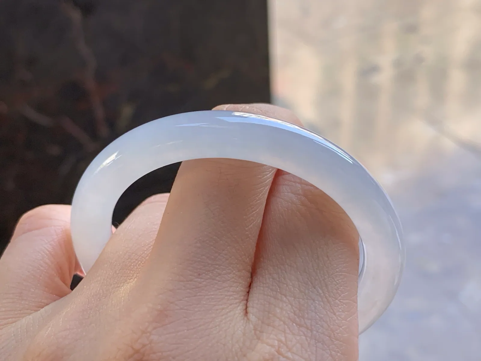Type A Jadeite Round Bangle, Icy-Glutinous Icy White, 51mm (8)