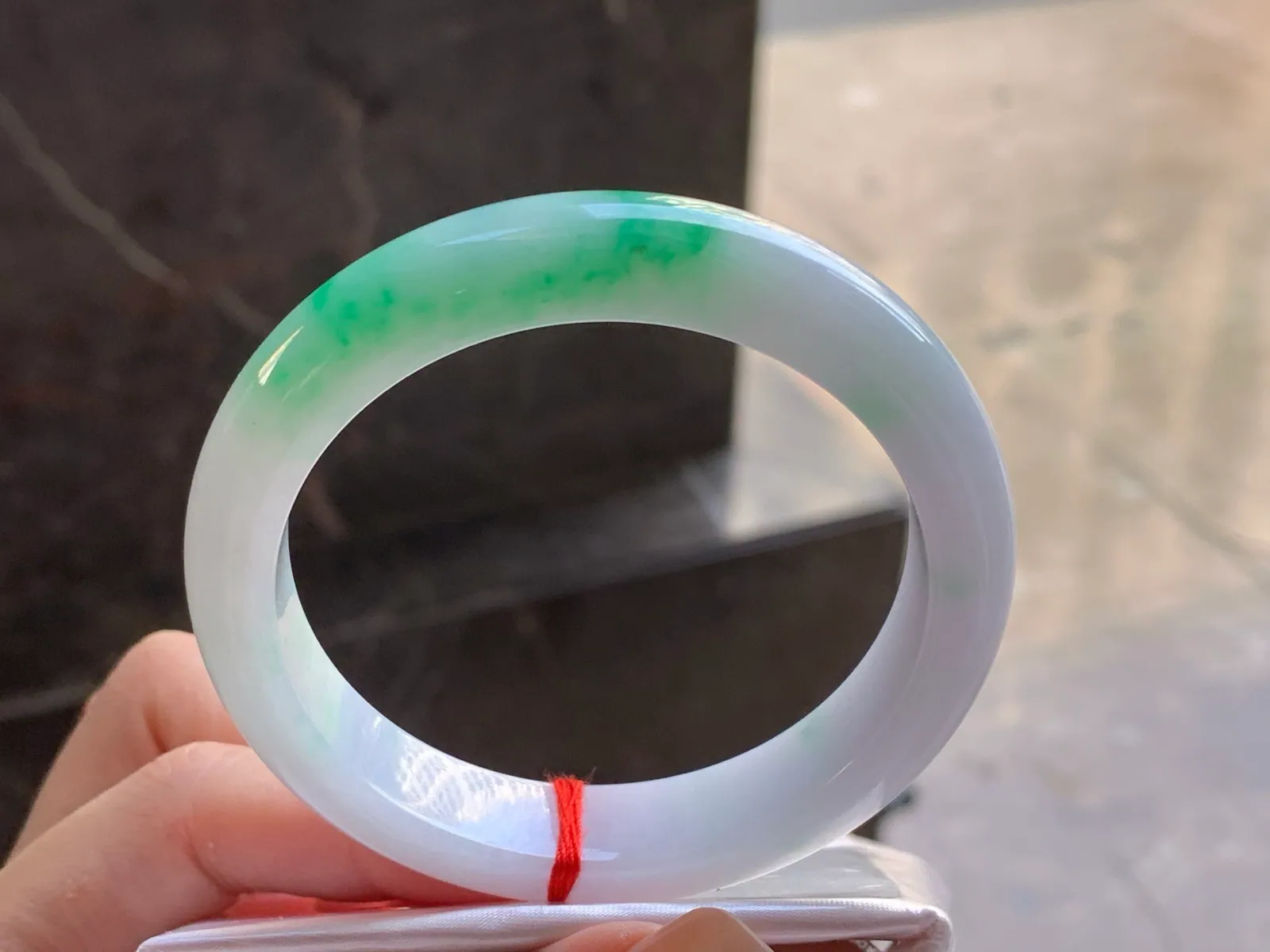 Natural Type A Jadeite Bangle, Lavender and Green, 56.7mm (3)