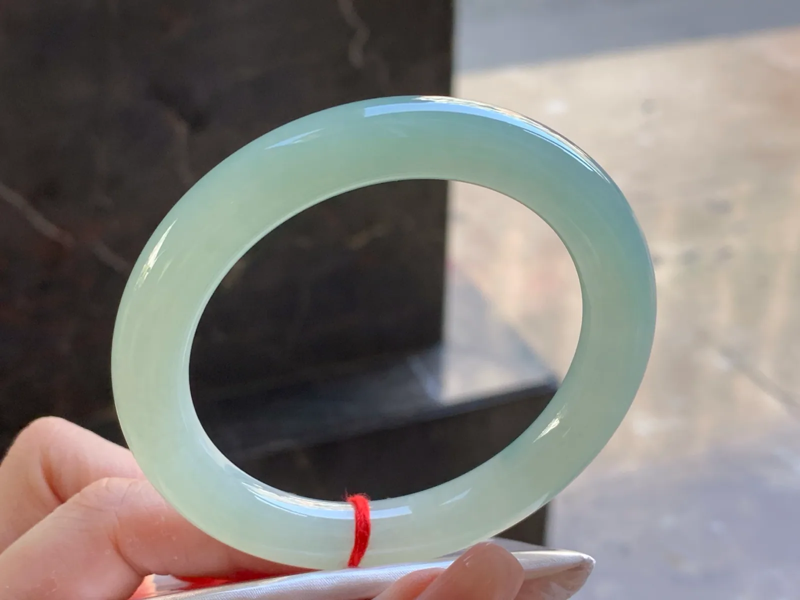 Type A Jadeite Round Bangle, Pale Green, 56.8mm (3)