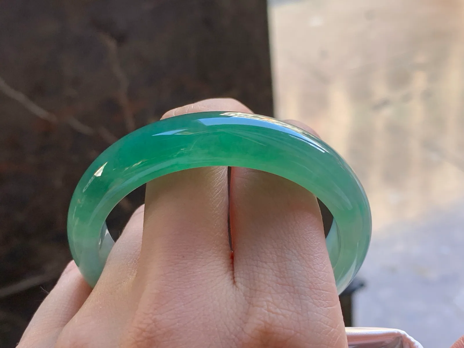 Natural Type A Jadeite Bangle, Icy, Blue-Green, 53.2mm (9)