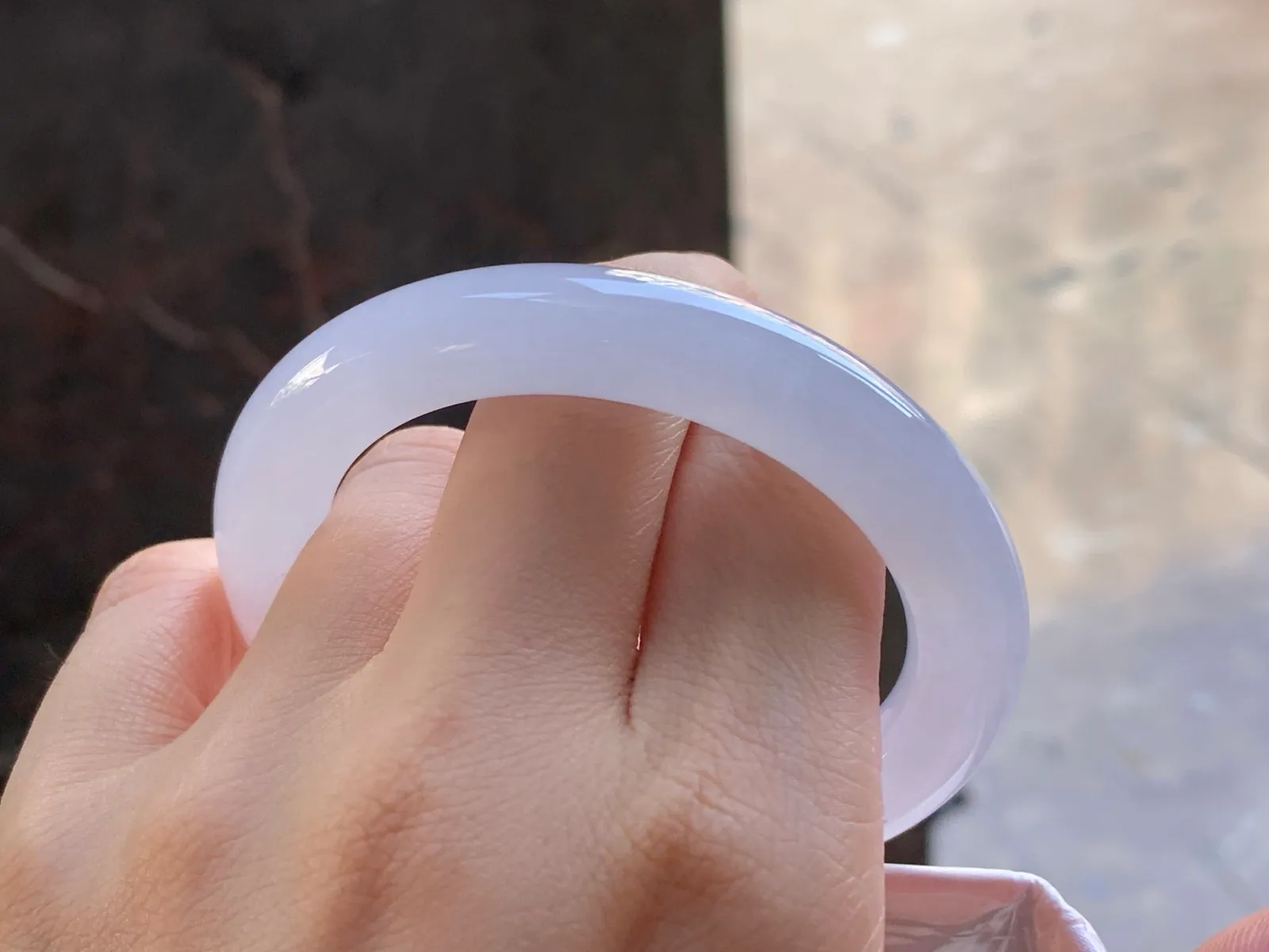 Type A Jadeite Round Bangle, Pale Lavender, 52.7mm (10)