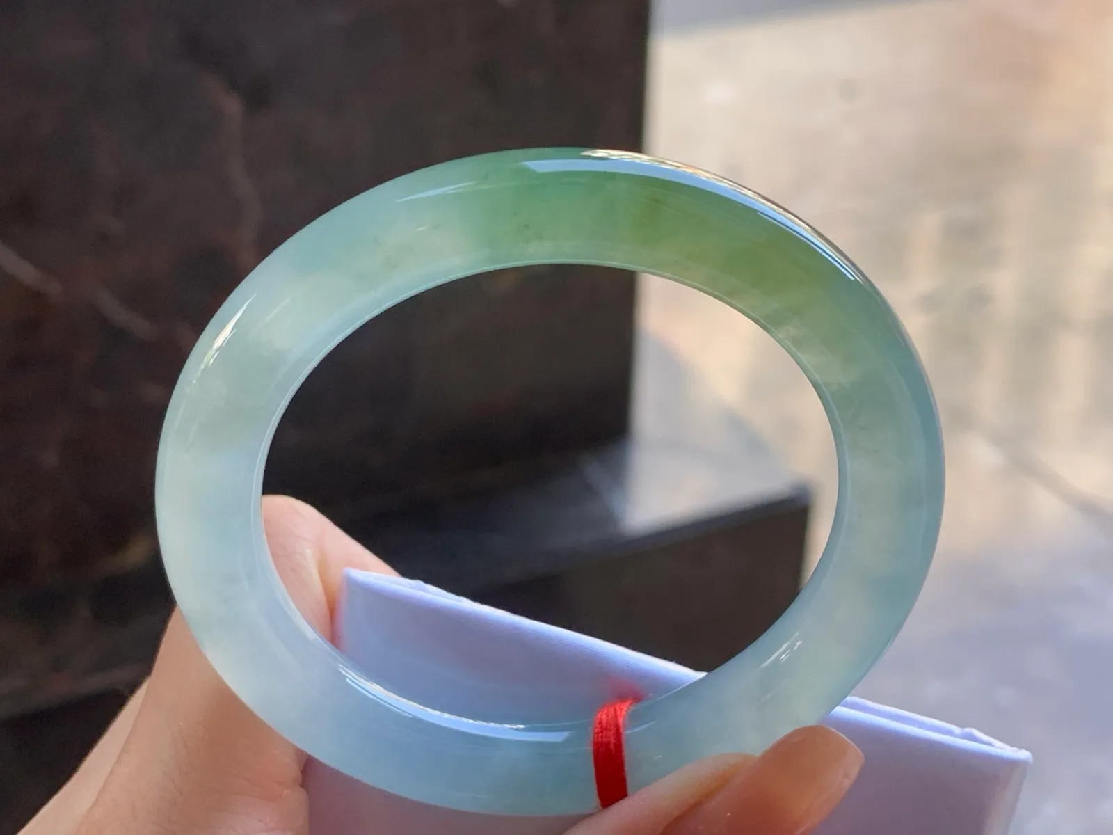 Type A Jadeite Round Bangle, Icy Yellow-Green, 54.8mm (6)