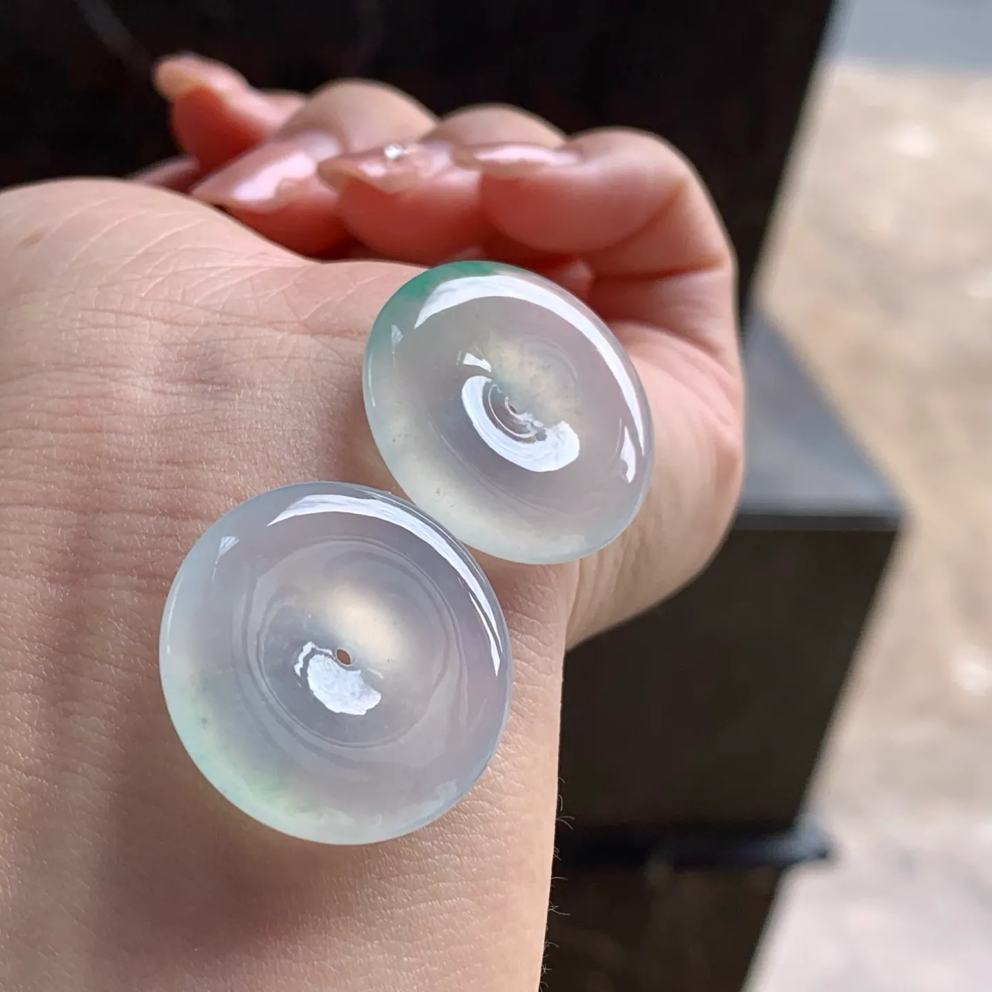 Type A Jadeite Safety Coin Pair, Icy Clear, 24mm (5)