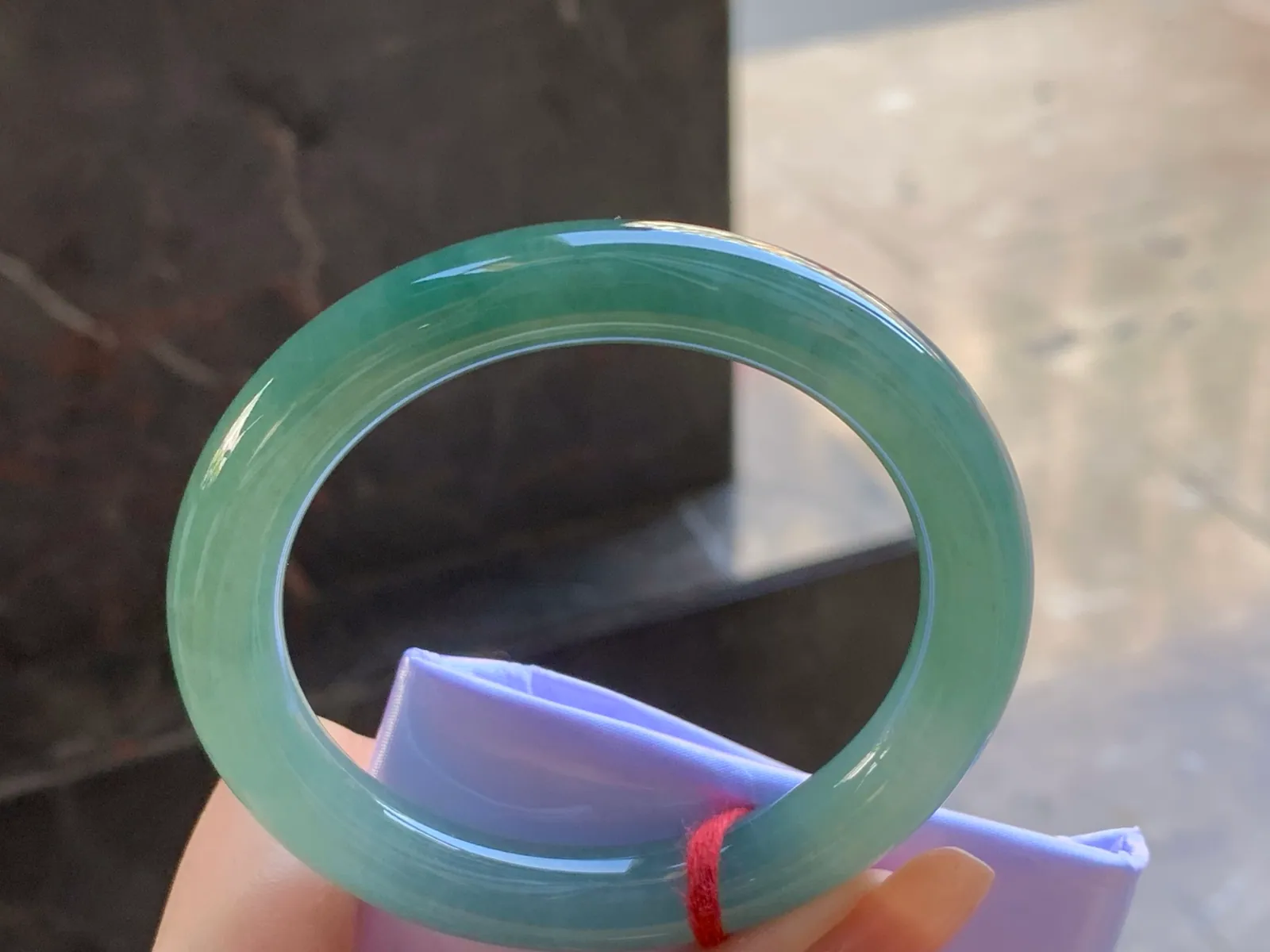 Type A Jadeite Round Bangle, Icy-Glutinous Blue-Green, 57mm (6)