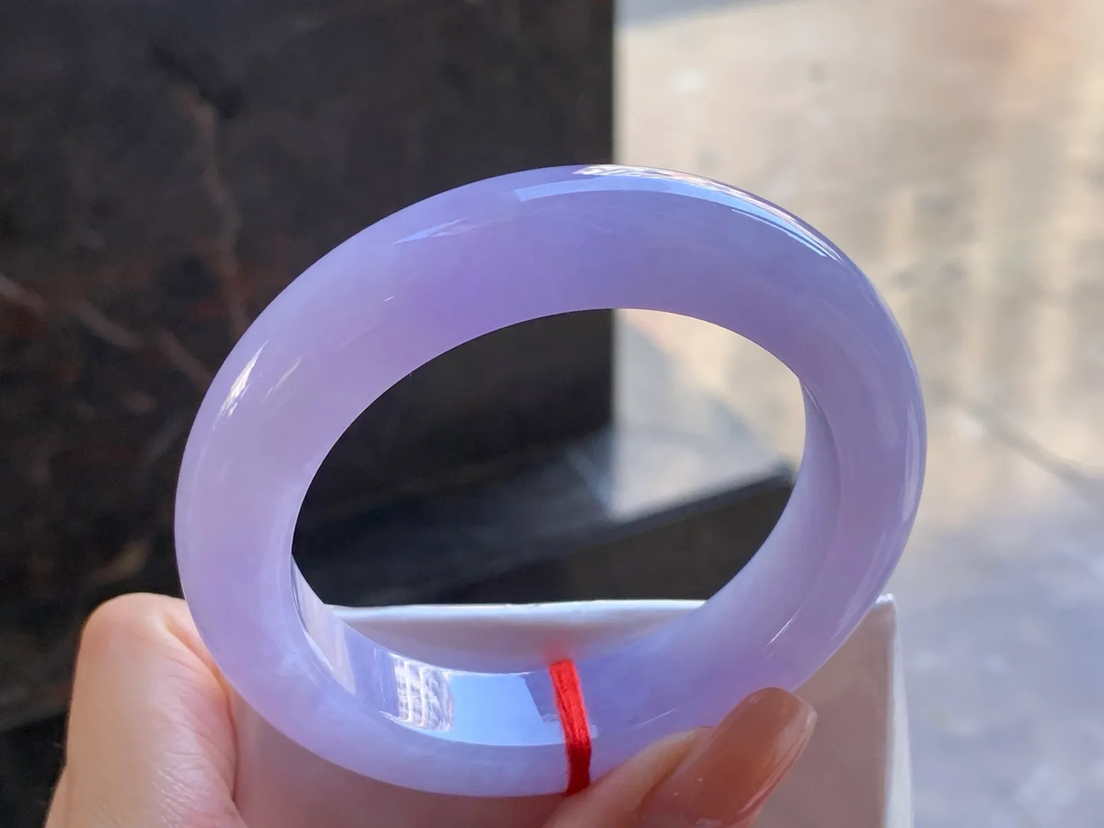 Type A Jadeite Flat Bangle, Full Lavender, 55.6mm (5)