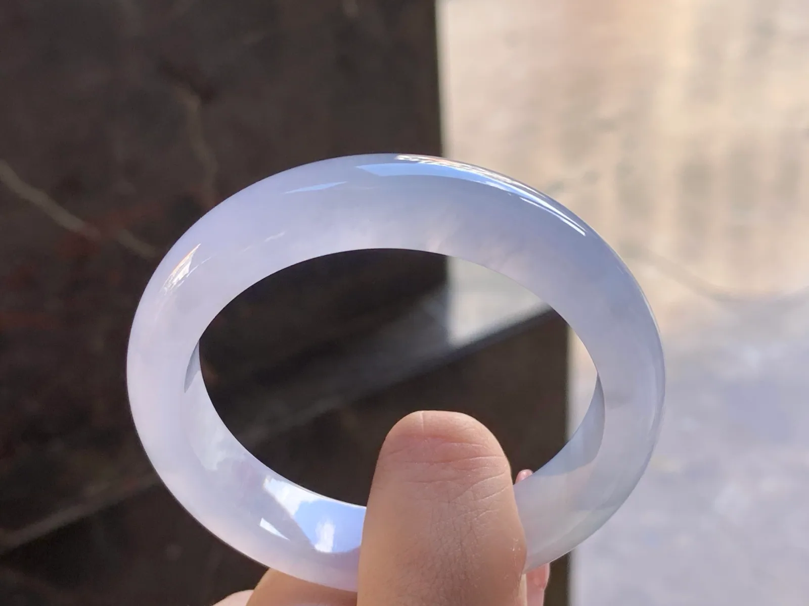 天然A货翡翠 冰种 淡春 正装手镯 圈口52.4mm (6)