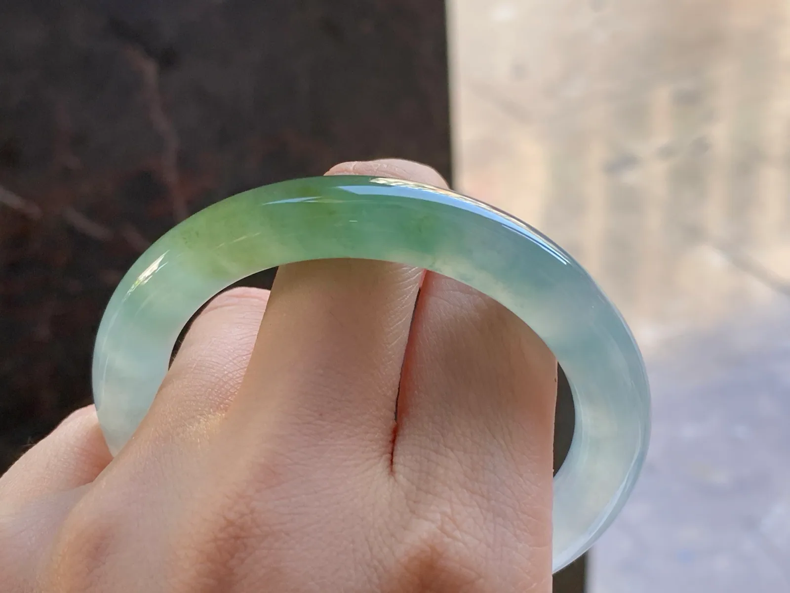 Type A Jadeite Round Bangle, Icy Yellow-Green, 54.8mm (8)