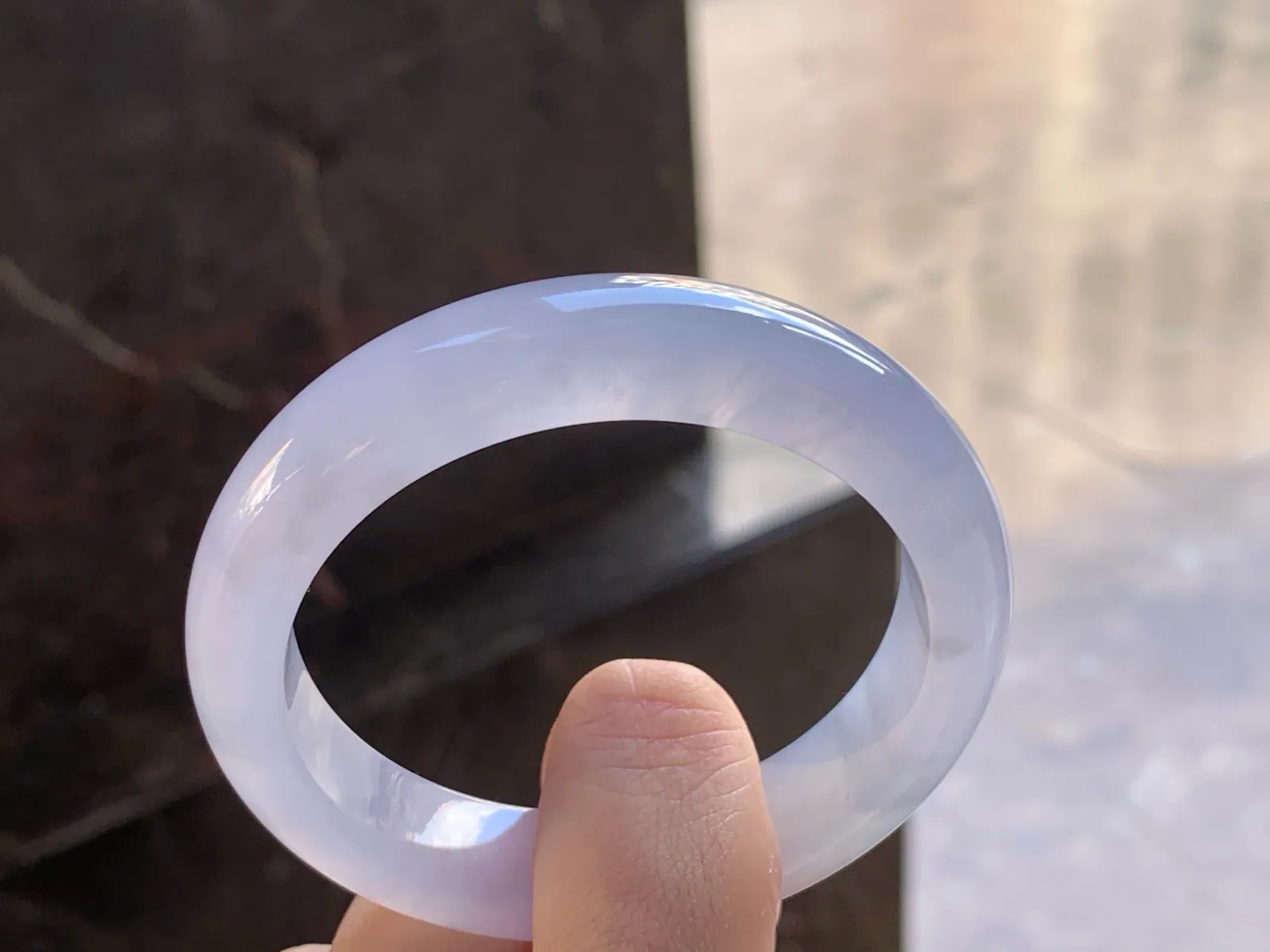 天然A货翡翠 冰种 淡春 正装手镯 圈口52.4mm (5)