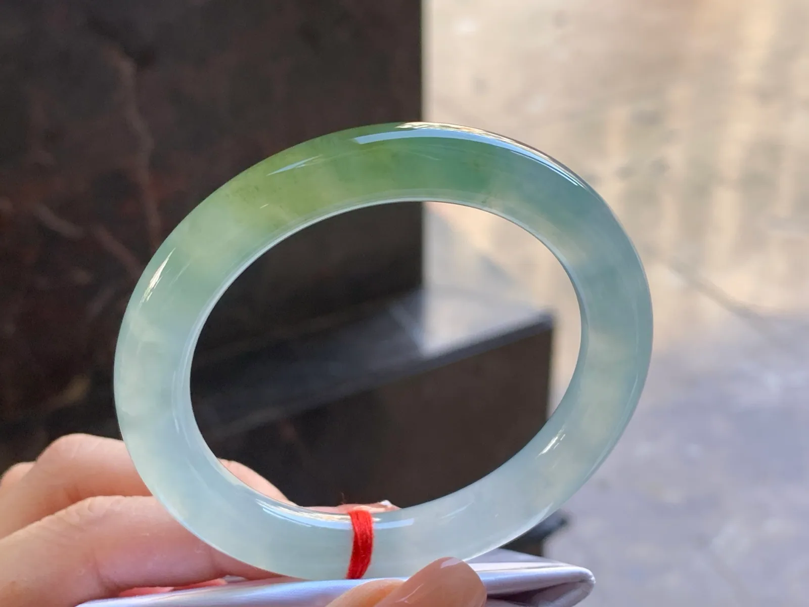Type A Jadeite Round Bangle, Icy Yellow-Green, 54.8mm (3)
