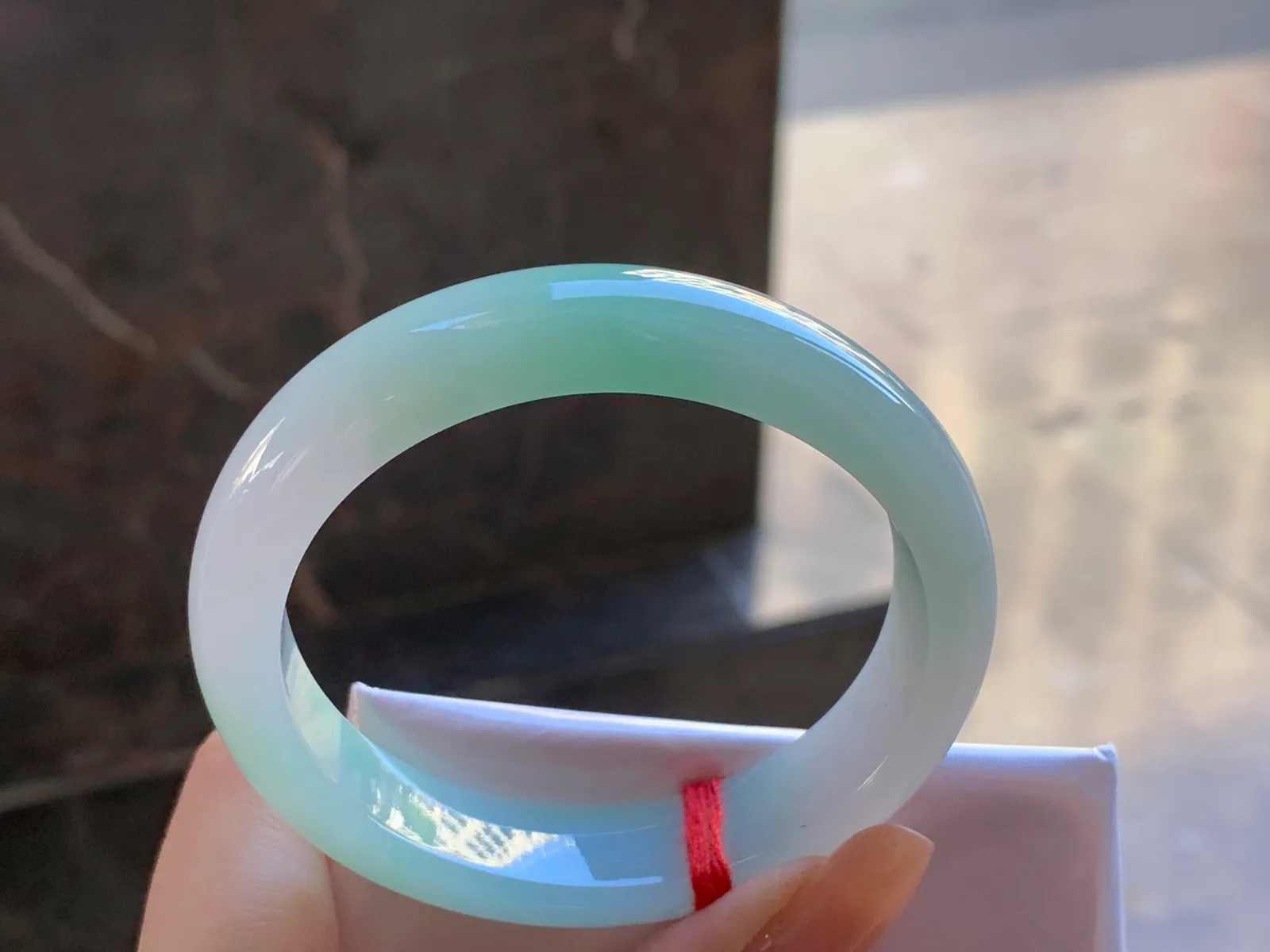 Natural Type A Jadeite Oval Bangle, Lavender and Green, 54mm (5)