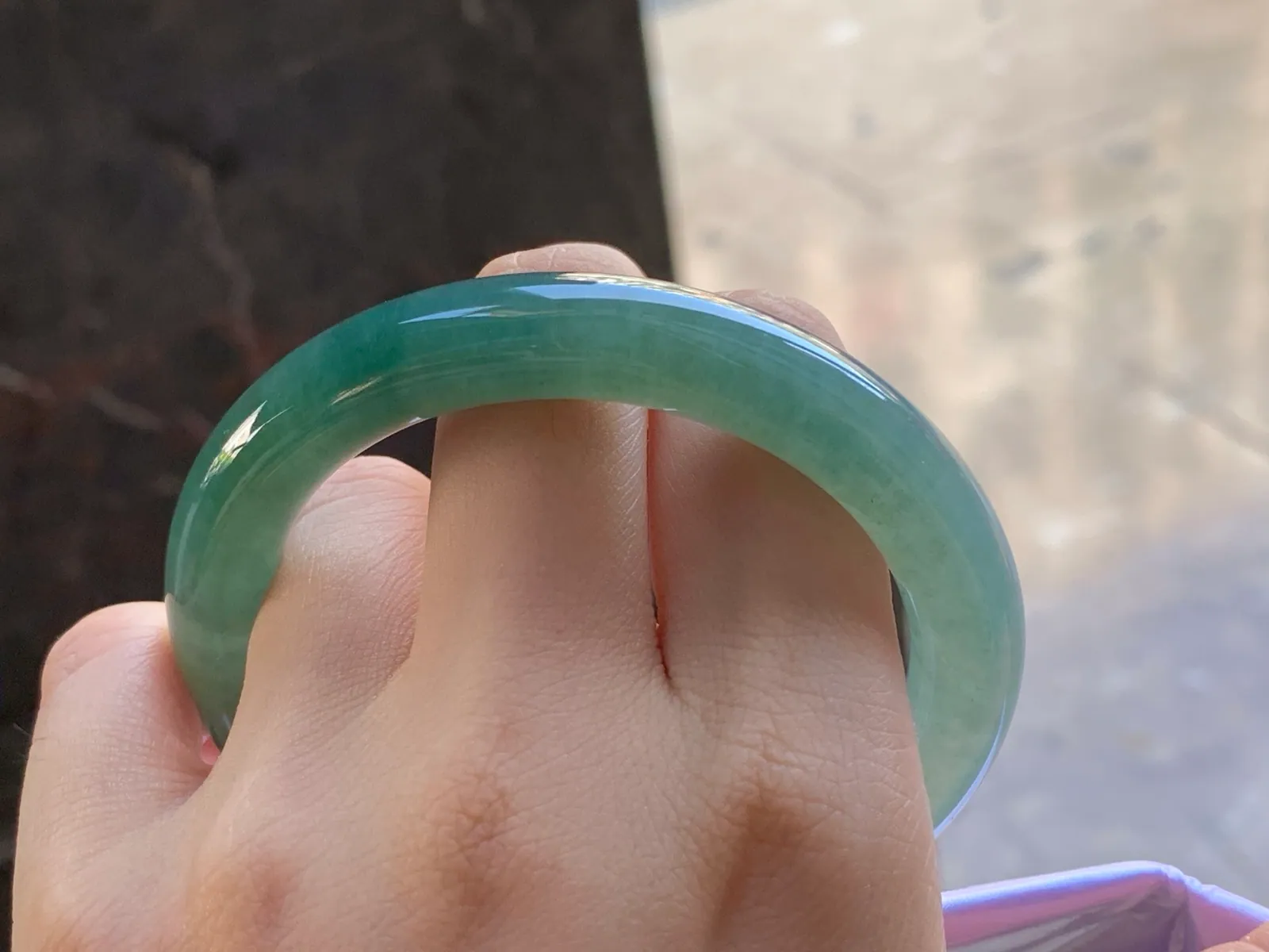 Type A Jadeite Round Bangle, Icy-Glutinous Blue-Green, 57mm (10)