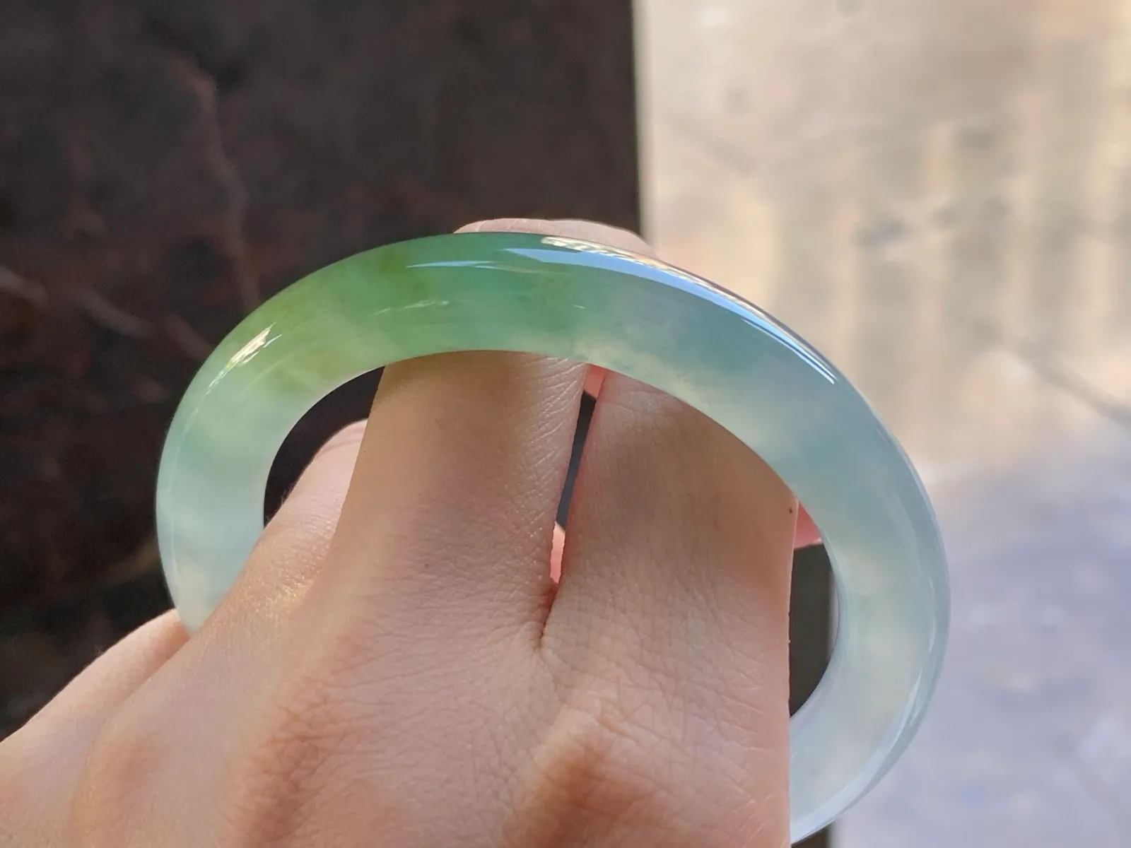 Type A Jadeite Round Bangle, Icy Yellow-Green, 54.8mm (9)