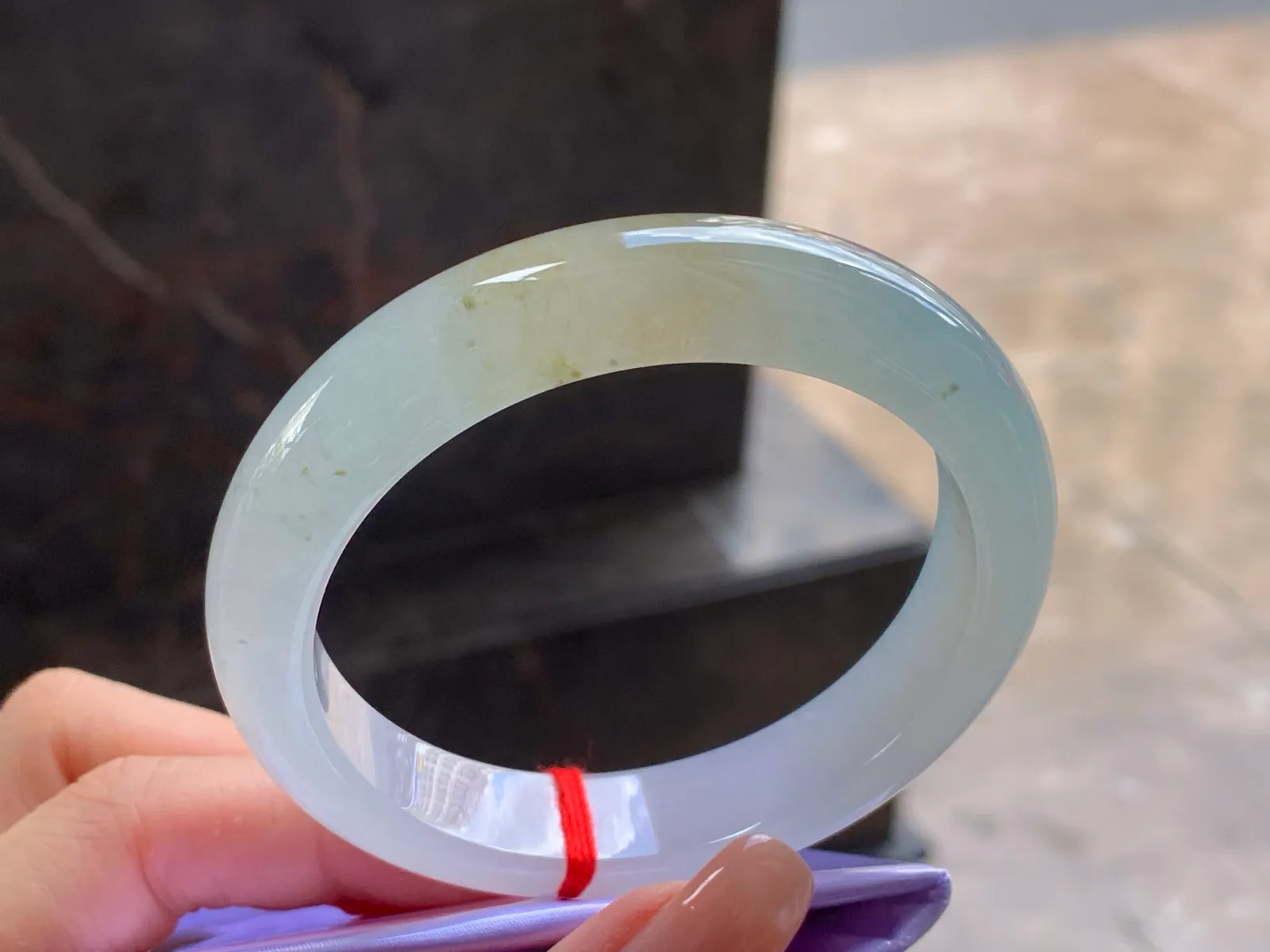 Natural Type A Jadeite Bangle, Icy, Light Yellow, 55.5mm (3)