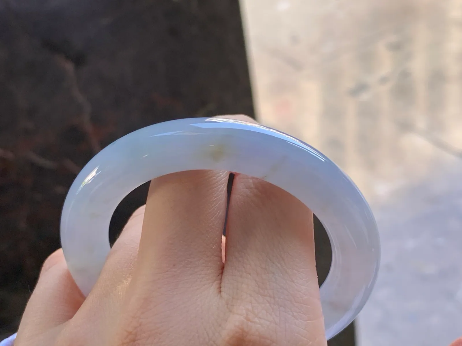 Type A Jadeite Round Bangle, Glutinous White, 53.3mm (9)