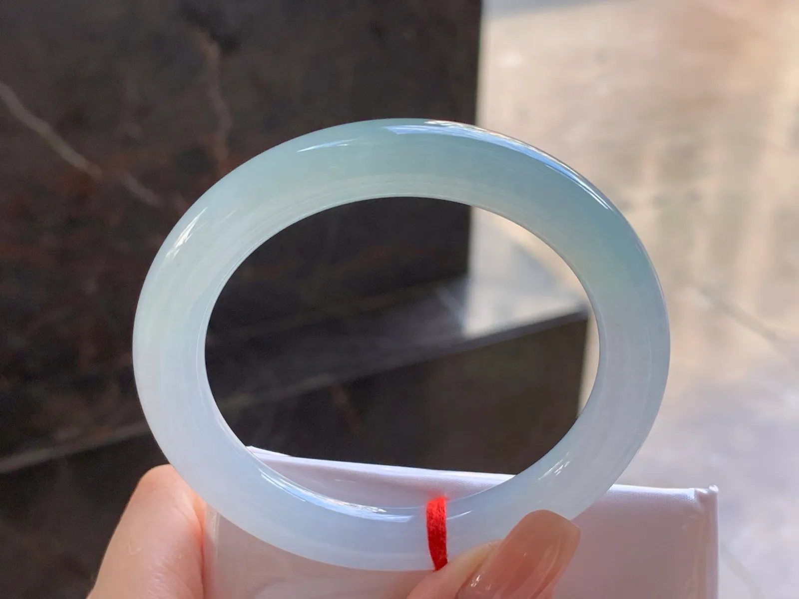 Type A Jadeite Round Bangle, Pale Blue-Green, 55.7mm (7)