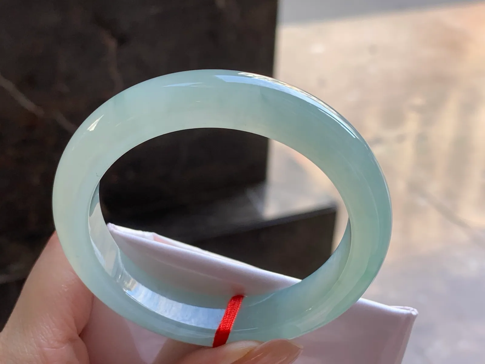 Natural Type A Jadeite Bangle, Pale Blue-Green, 57mm (6)