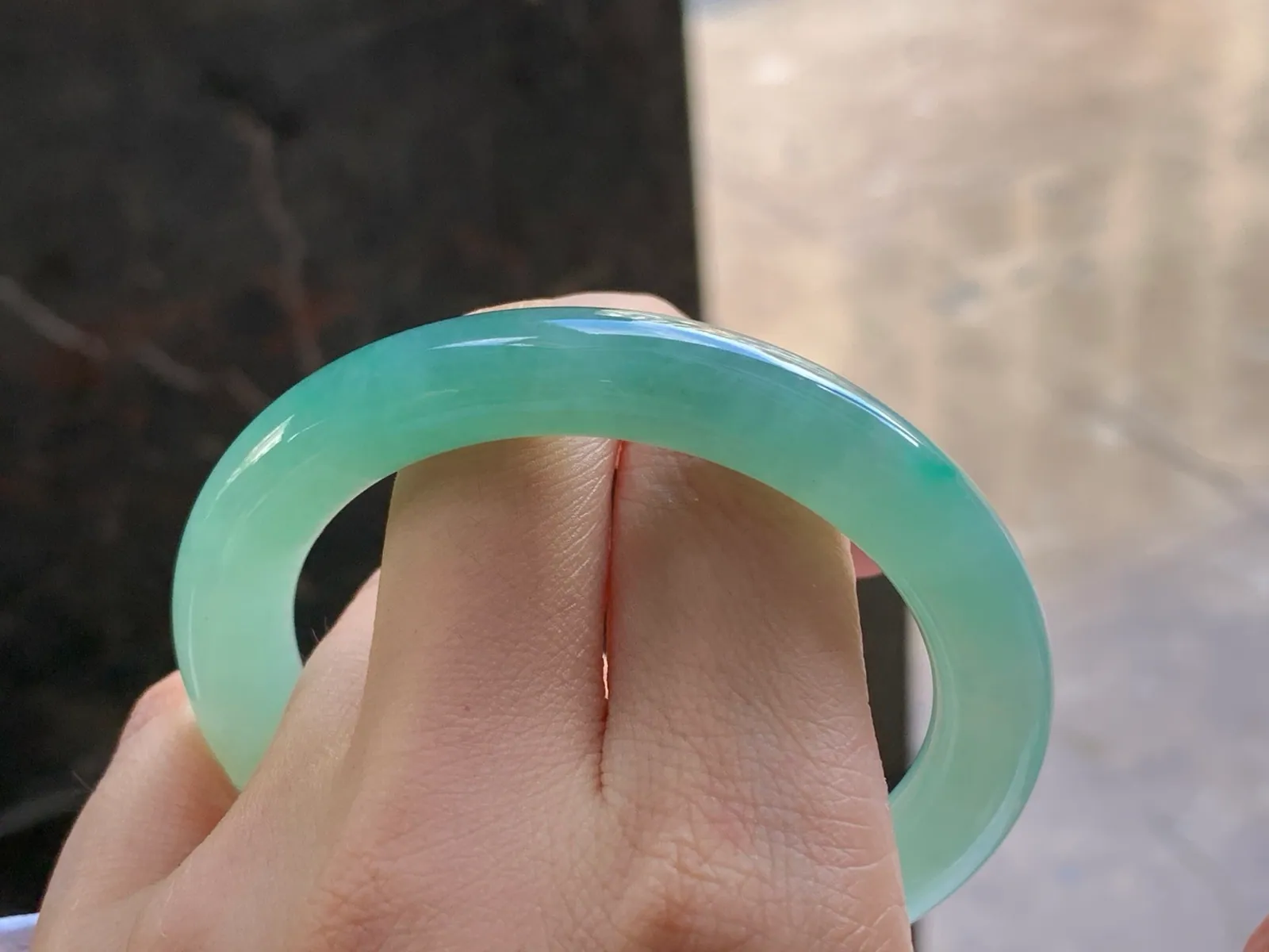 Type A Jadeite Round Bangle, Glutinous Soft Green, 53.5mm (9)
