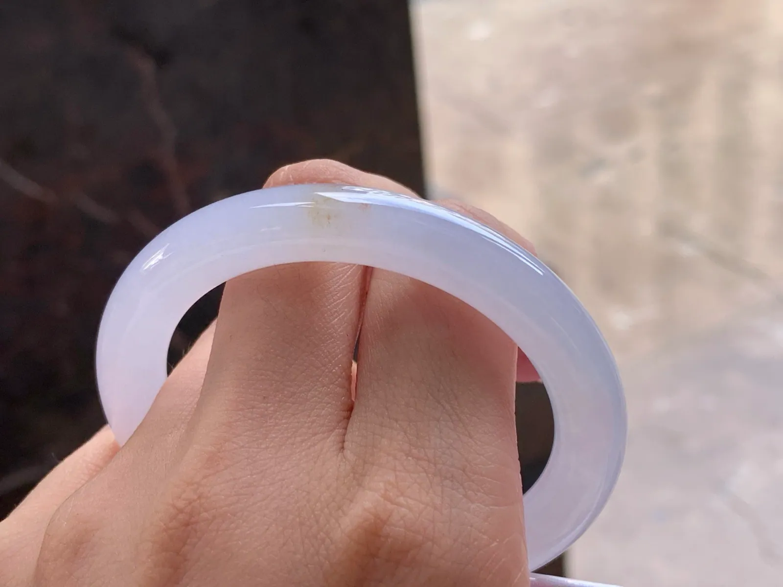 Type A Jadeite Round Bangle, Light Lavender, 53mm (9)