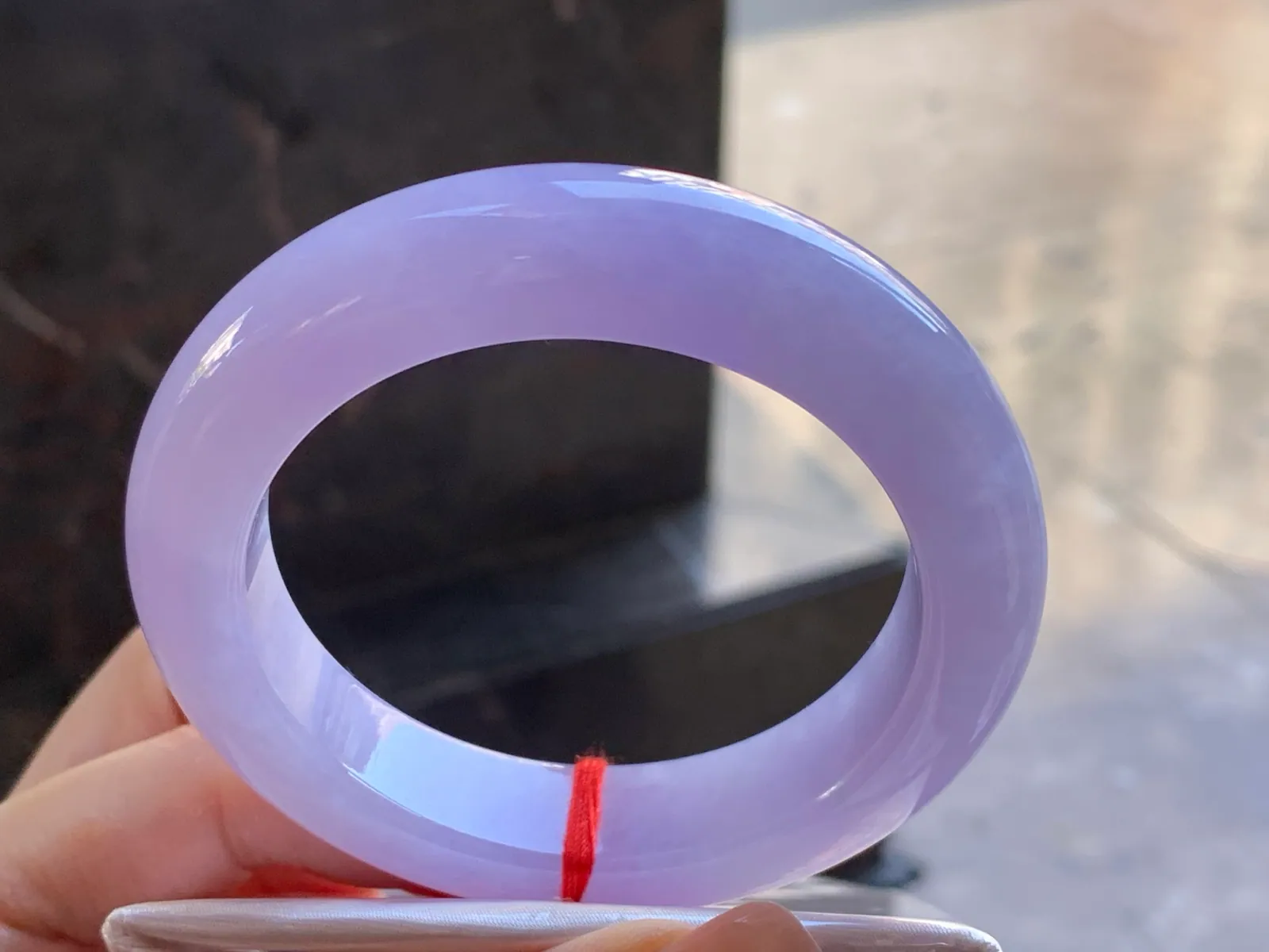 Type A Jadeite Flat Bangle, Full Lavender, 55.6mm (4)
