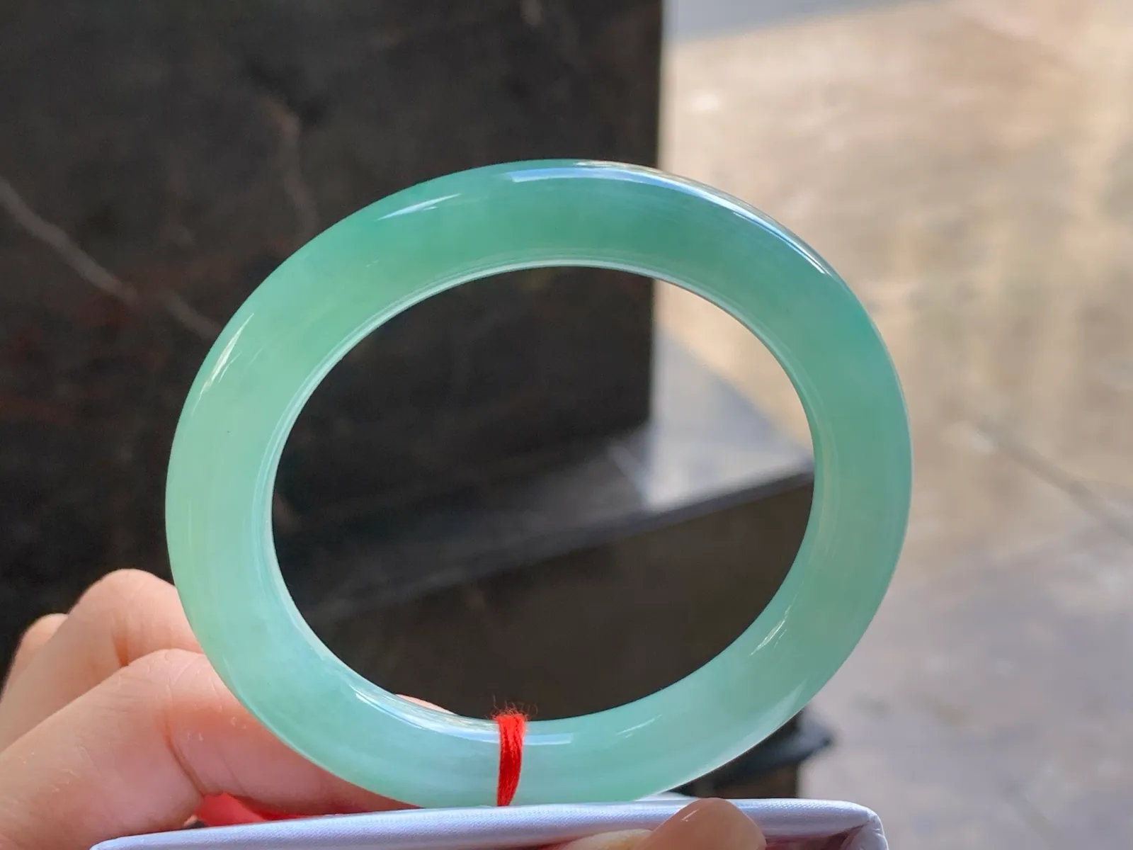 Type A Jadeite Round Bangle, Glutinous Soft Green, 53.5mm (3)