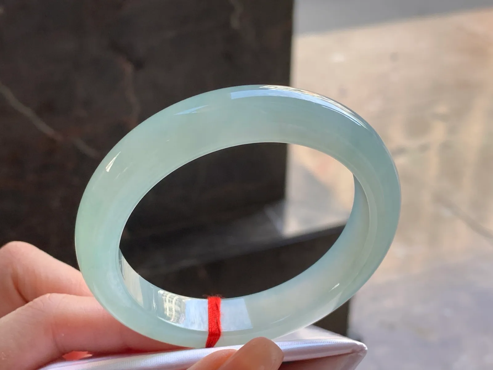 Natural Type A Jadeite Bangle, Pale Blue-Green, 57mm (3)