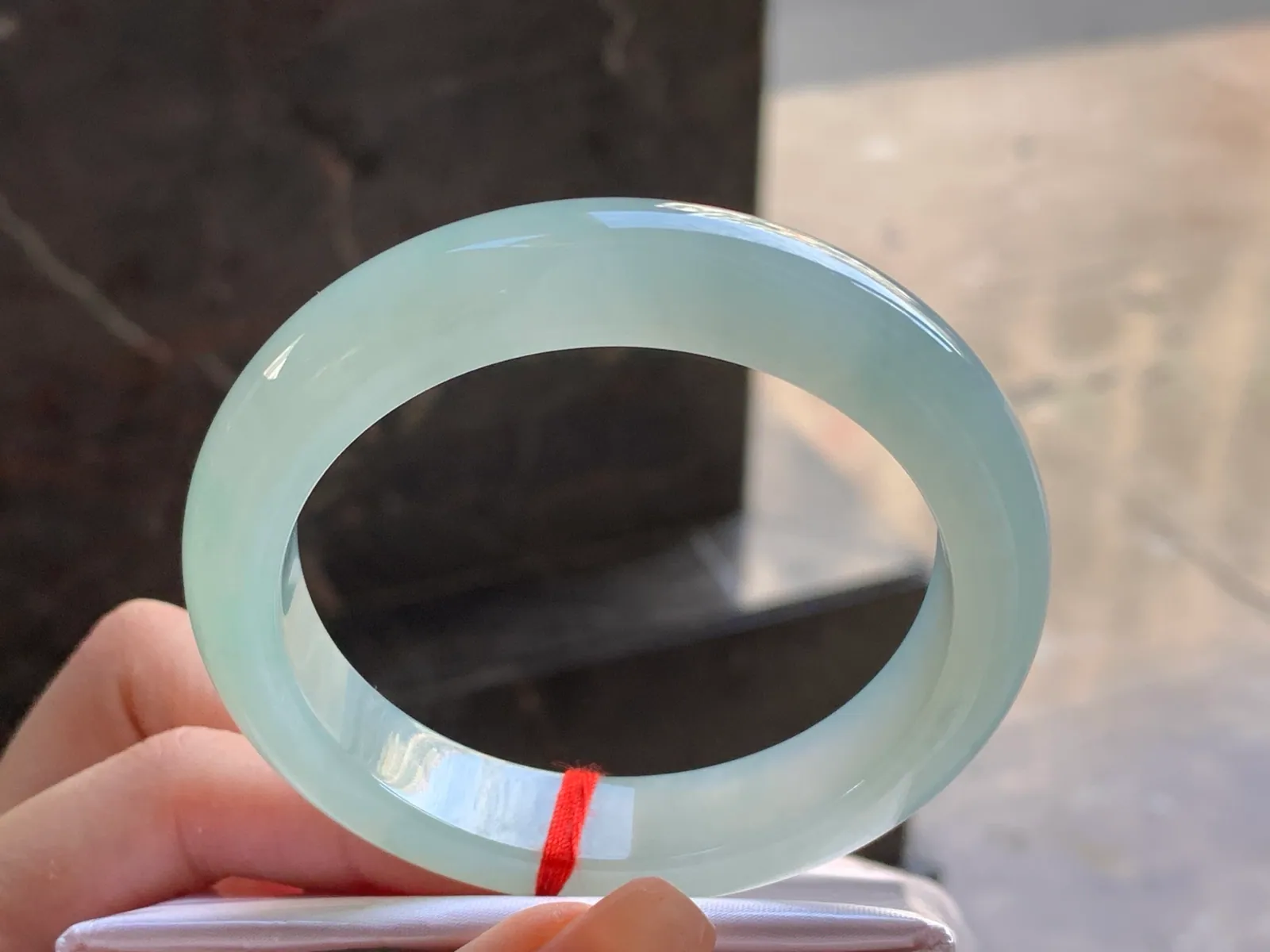 Natural Type A Jadeite Bangle, Pale Blue-Green, 57mm (4)