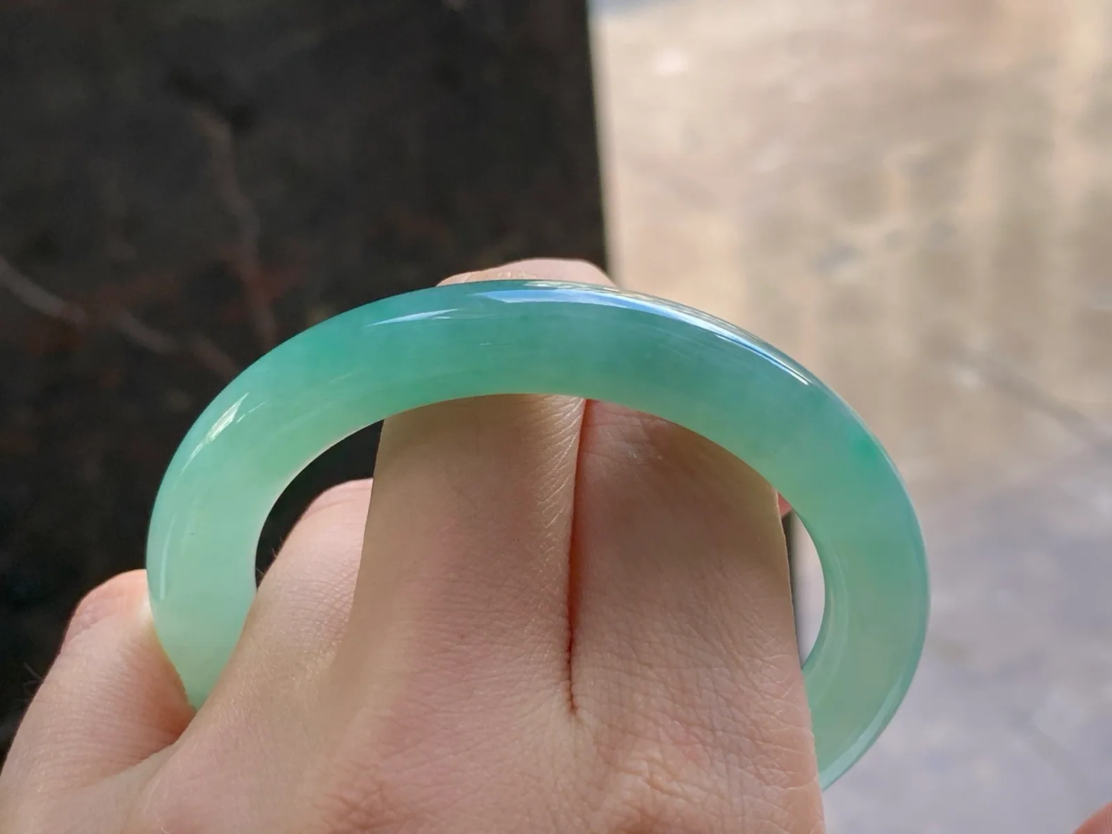 Type A Jadeite Round Bangle, Glutinous Soft Green, 53.5mm (8)