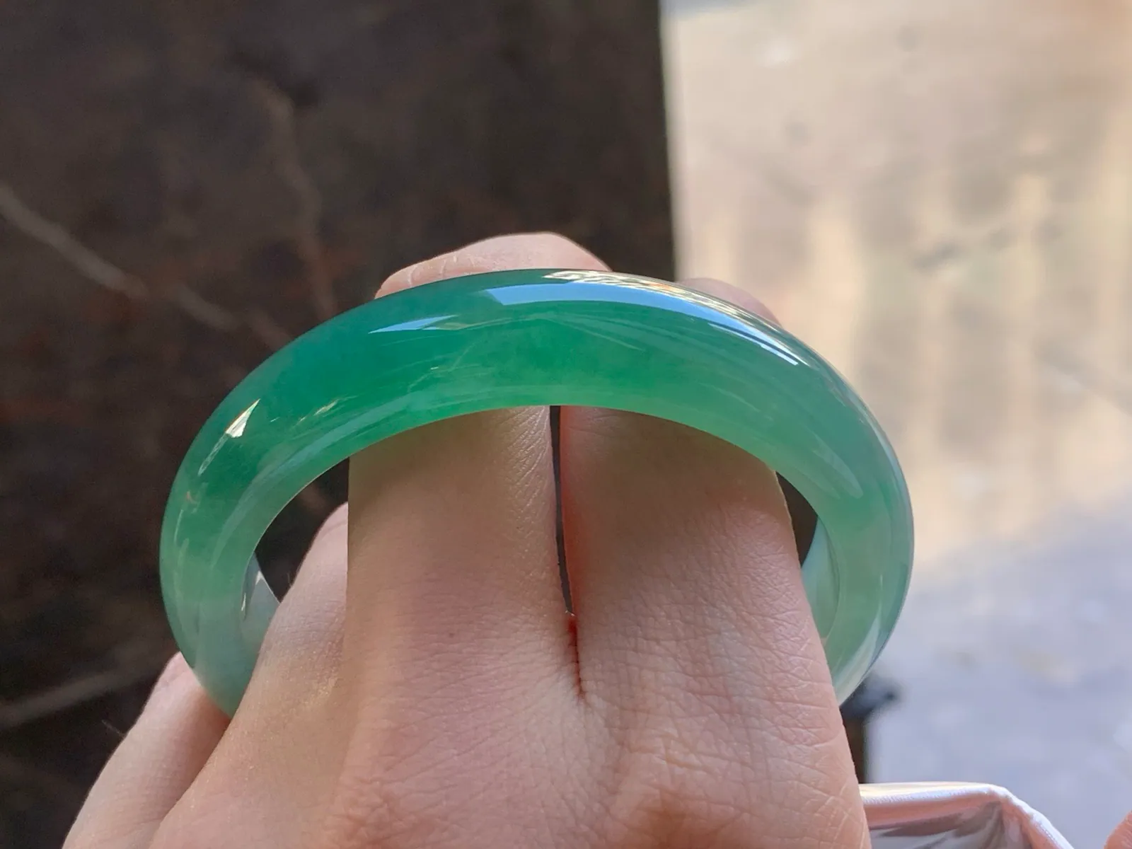 Natural Type A Jadeite Bangle, Icy, Blue-Green, 53.2mm (10)
