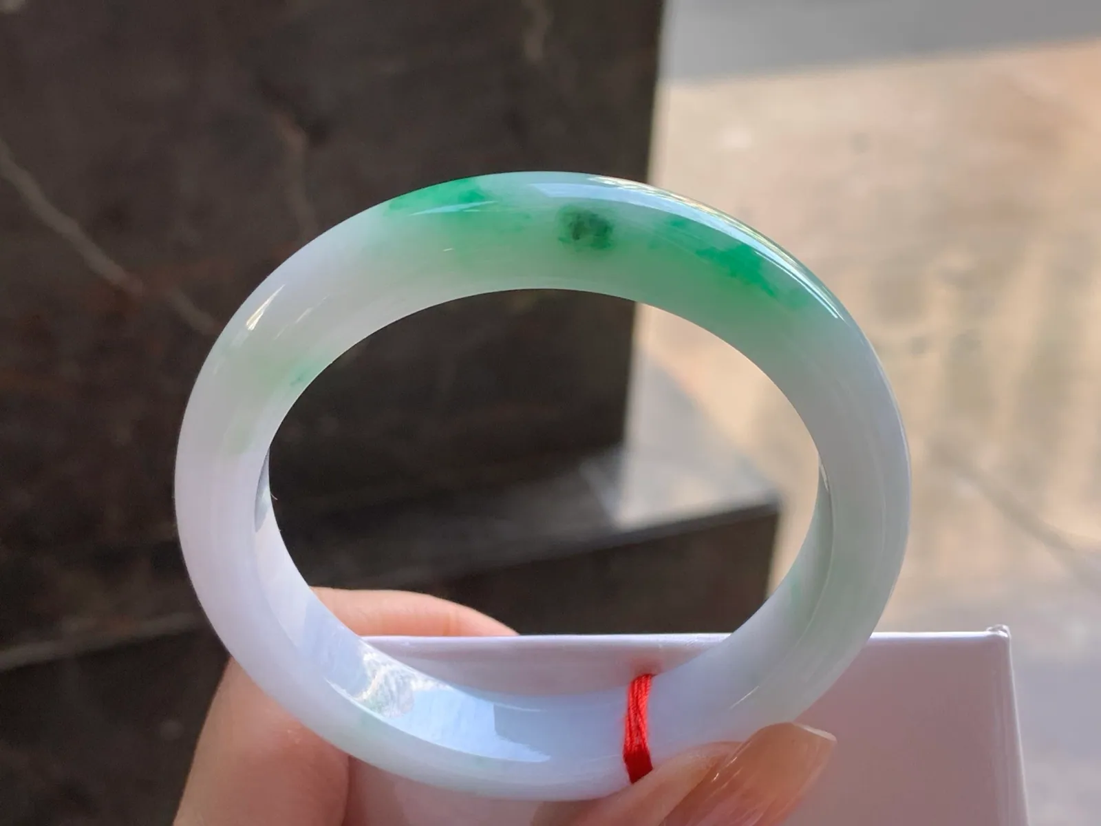 Natural Type A Jadeite Bangle, Lavender and Green, 56.7mm (5)