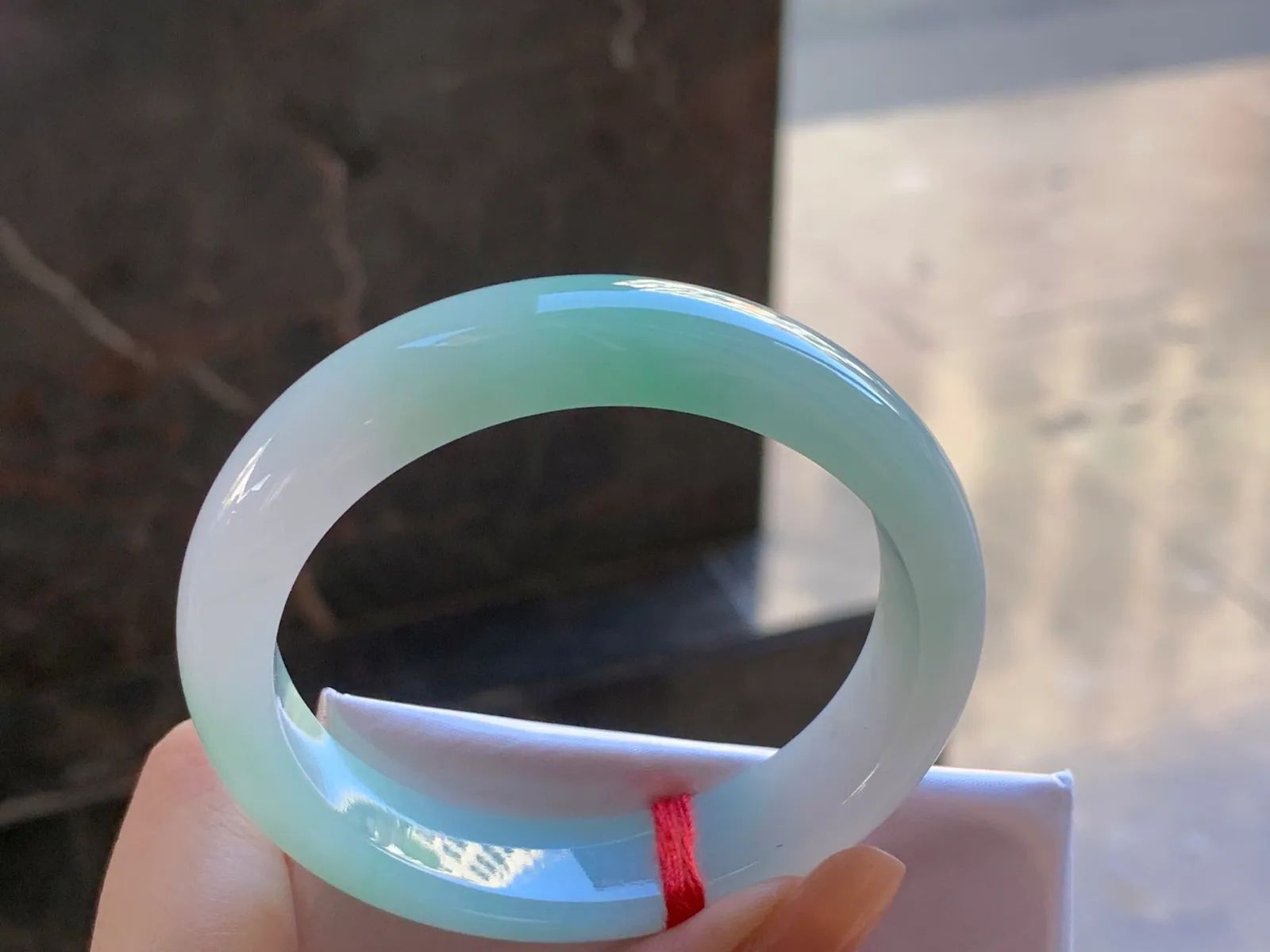 Natural Type A Jadeite Oval Bangle, Lavender and Green, 54mm (4)