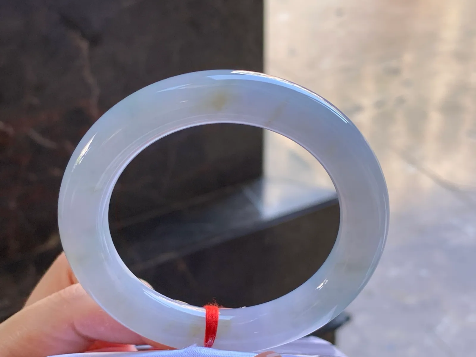 Type A Jadeite Round Bangle, Glutinous White, 53.3mm (4)