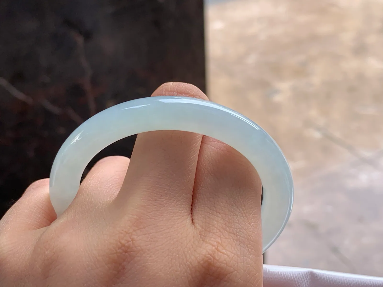 Natural Type A Jadeite Round Bangle, Pale Blue-Green, 53mm (8)