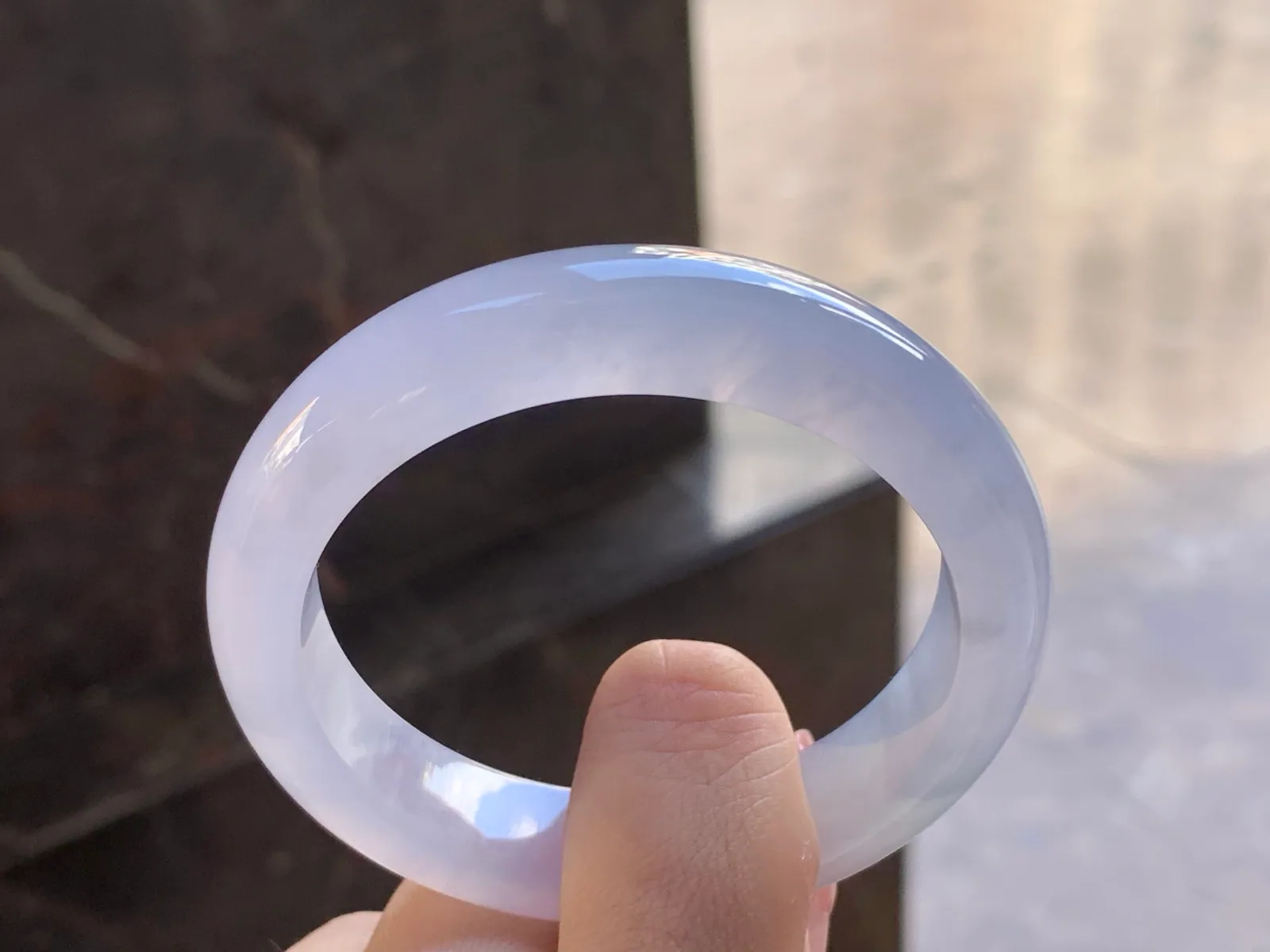 天然A货翡翠 冰种 淡春 正装手镯 圈口52.4mm (7)
