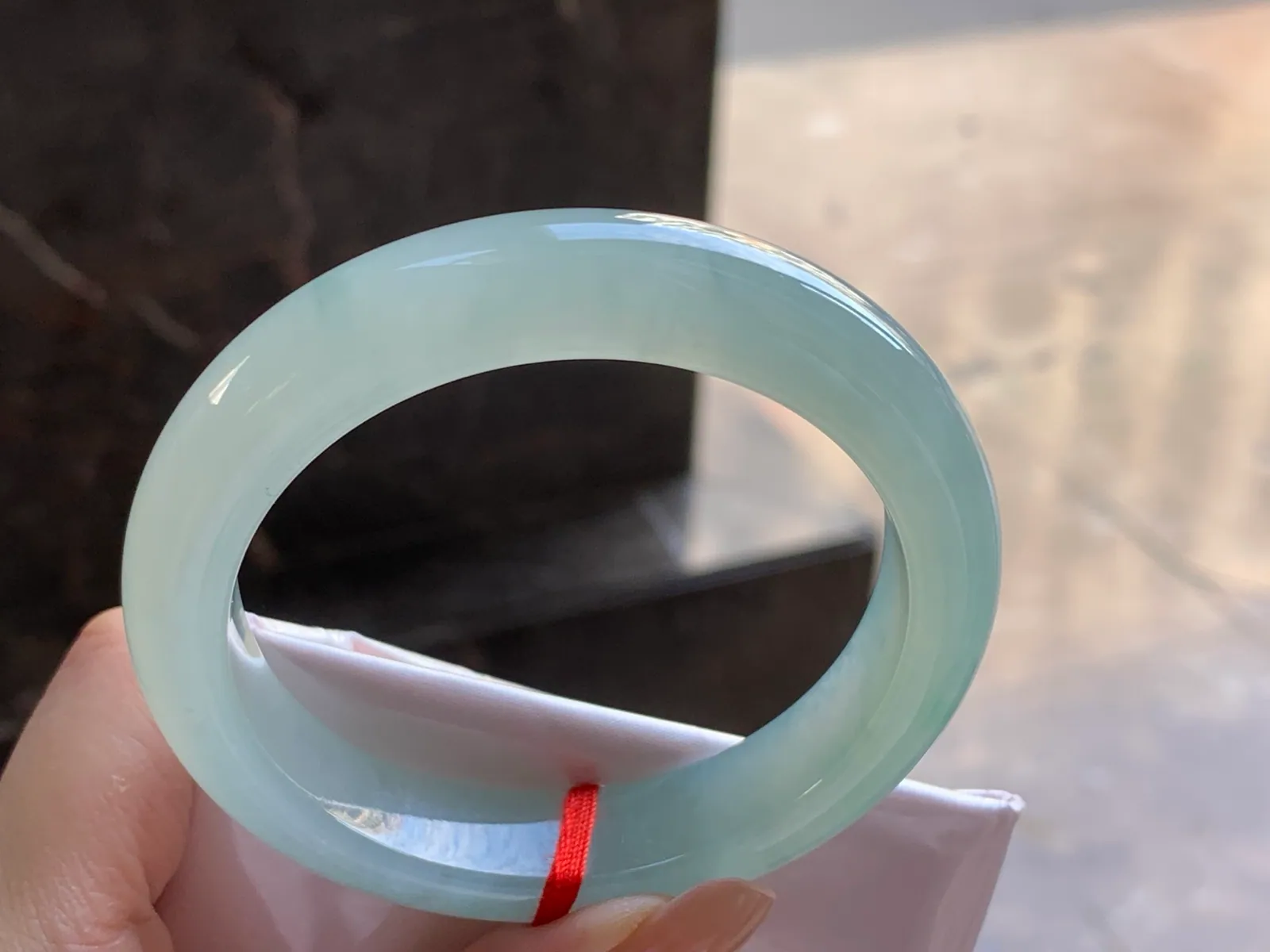 Natural Type A Jadeite Bangle, Pale Blue-Green, 57mm (5)