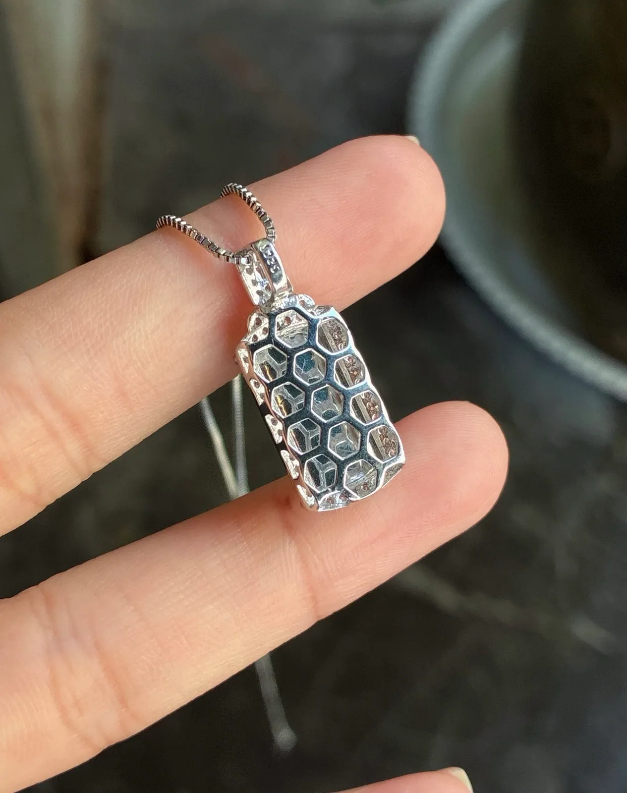 Type A Jadeite Wu Shi Pai Pendant, Apple Green, 925 Silver (5)