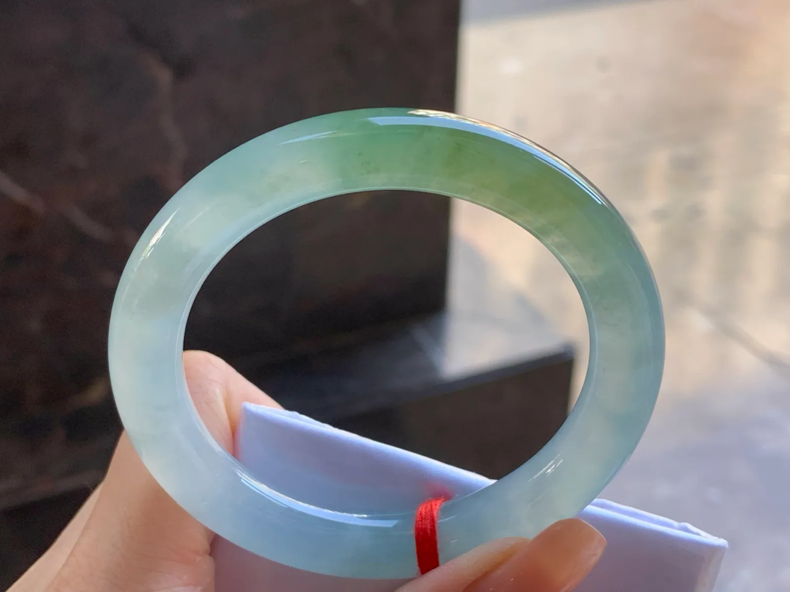 Type A Jadeite Round Bangle, Icy Yellow-Green, 54.8mm (7)